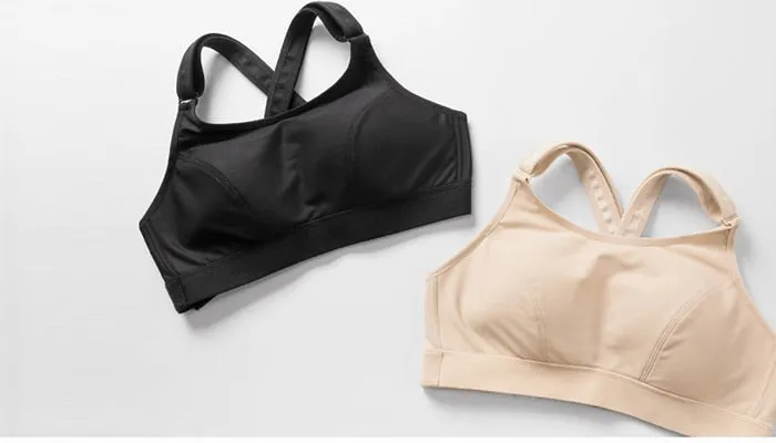 Energy Front Adjustable Wireless Sports Bra - Beige/Black