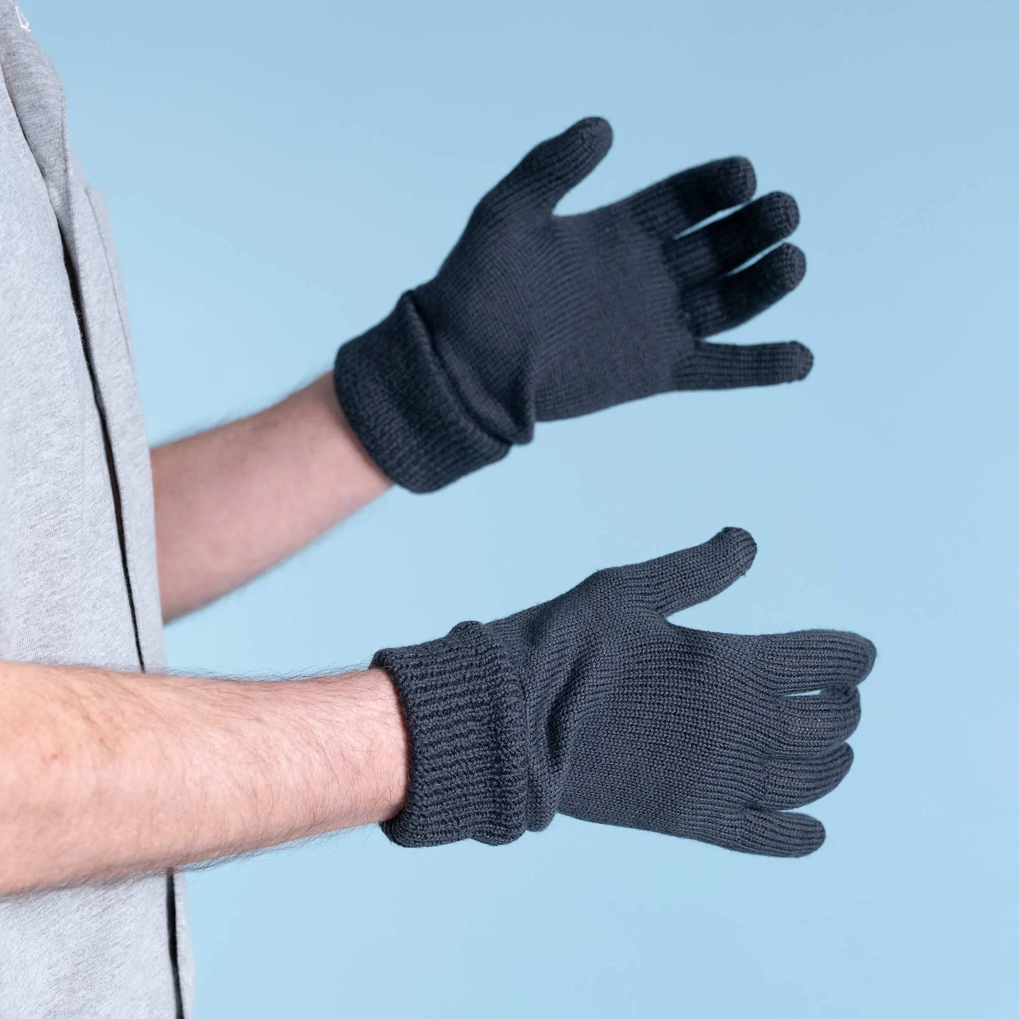 FINLAND Elastic-free Warm 100% Organic Merino Wool Gloves (No Latex, No Polyester, No polyamide, No Nylon, No Plastic, No Synthetics) (100% Biodegradable)