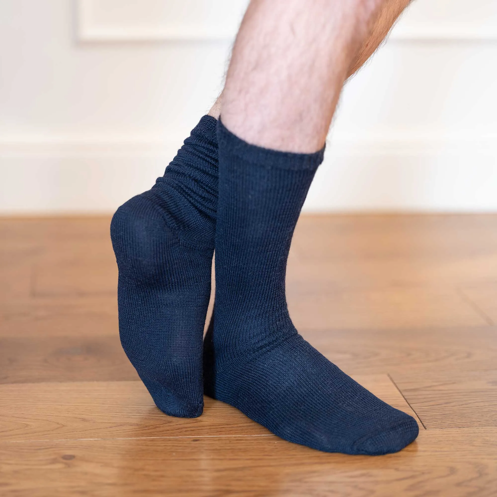 GLACIERS Elastic-Free 3-Ply 100% Organic Merino Wool Crew Socks (No Polyester, No Latex, No Spandex, No Nylon, No Polyamide, No Plastic) (100% Biodegradable)