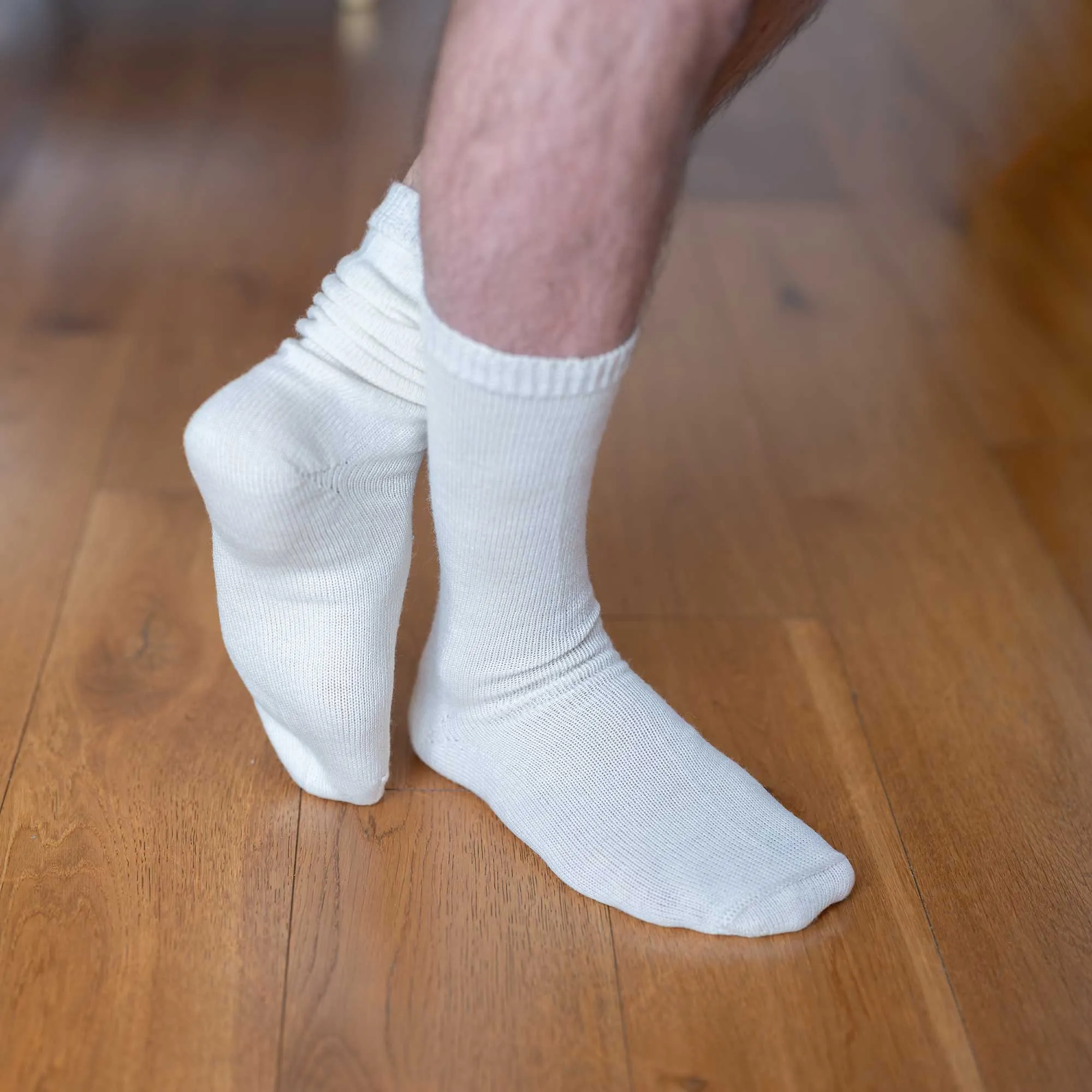 GLACIERS Elastic-Free 3-Ply 100% Organic Merino Wool Crew Socks (No Polyester, No Latex, No Spandex, No Nylon, No Polyamide, No Plastic) (100% Biodegradable)