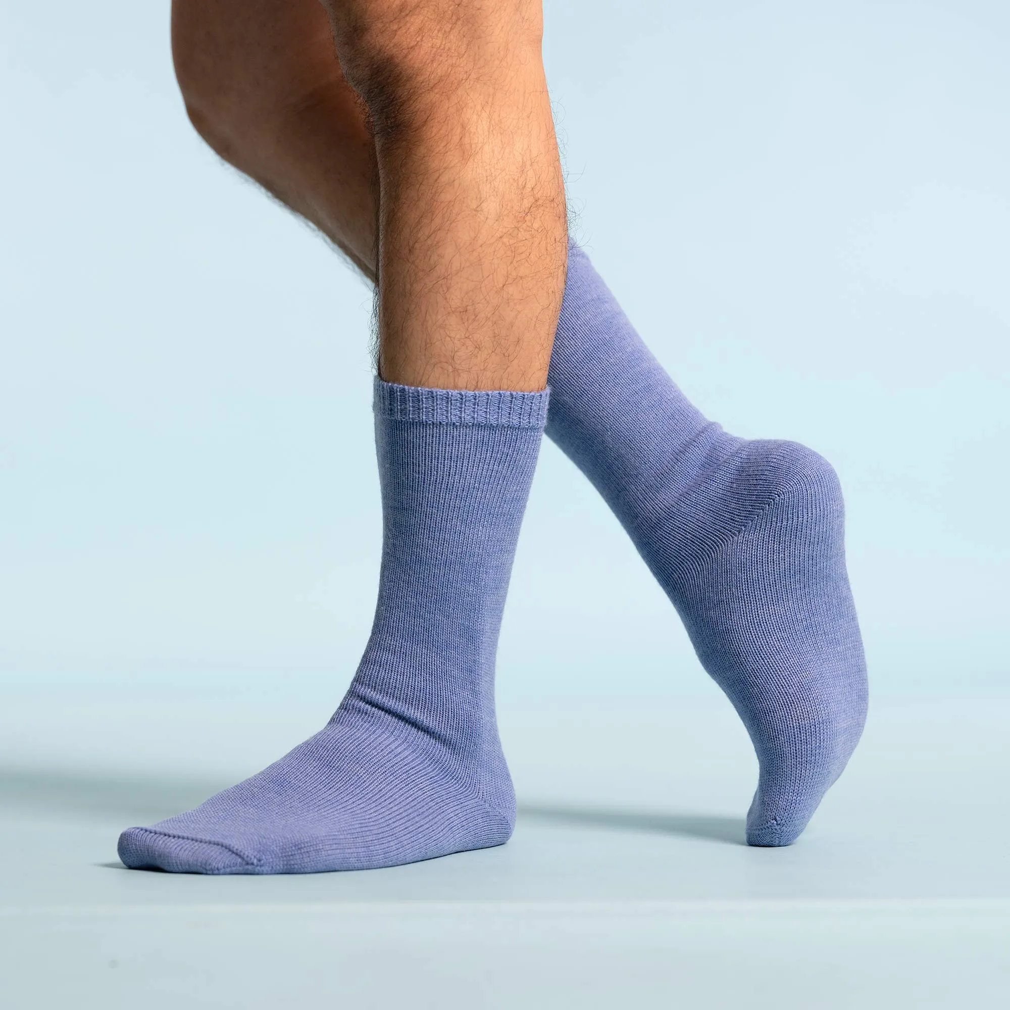 GLACIERS Elastic-Free 3-Ply 100% Organic Merino Wool Crew Socks (No Polyester, No Latex, No Spandex, No Nylon, No Polyamide, No Plastic) (100% Biodegradable)