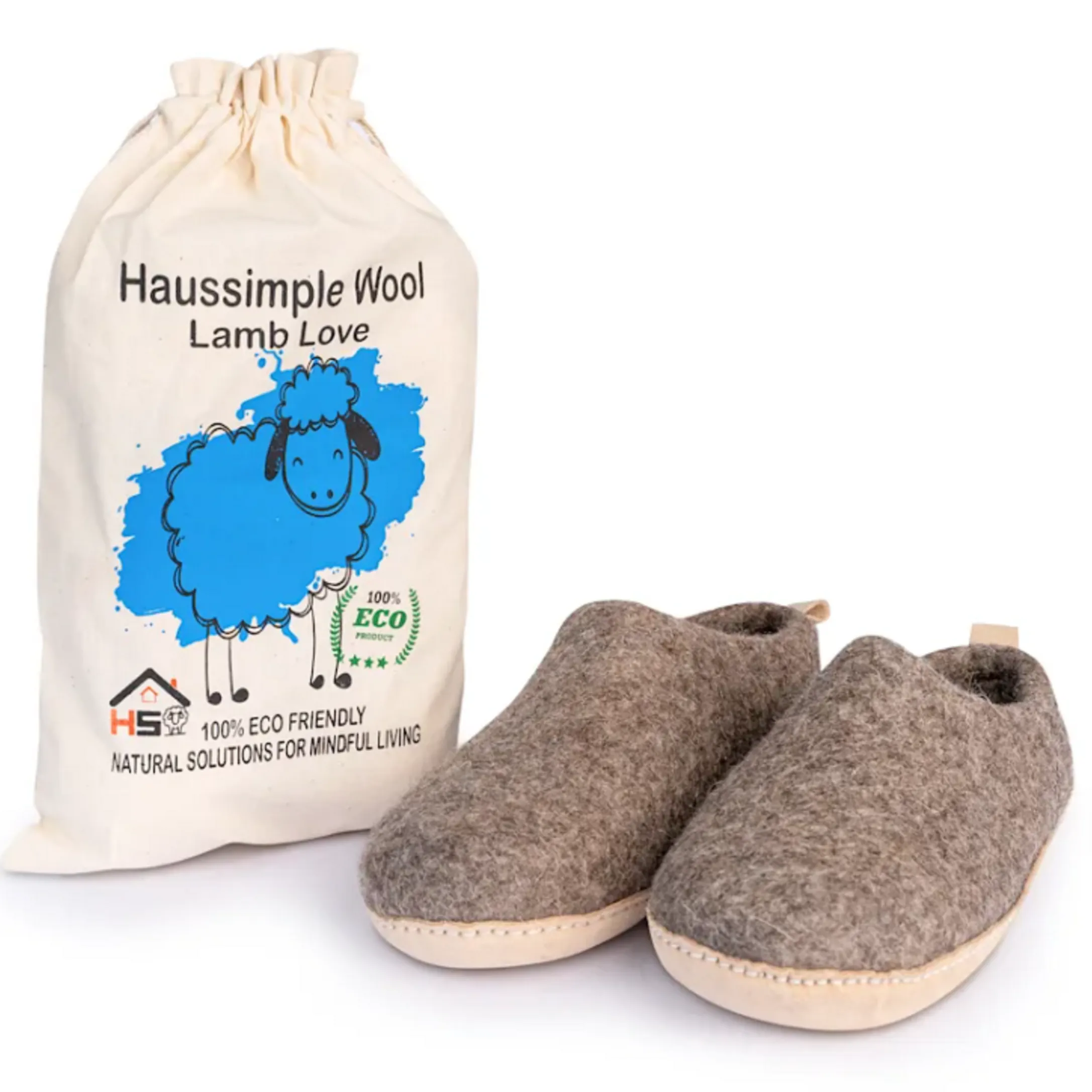 HaussimpleWool Cozy Unisex Indoor Wool Slippers