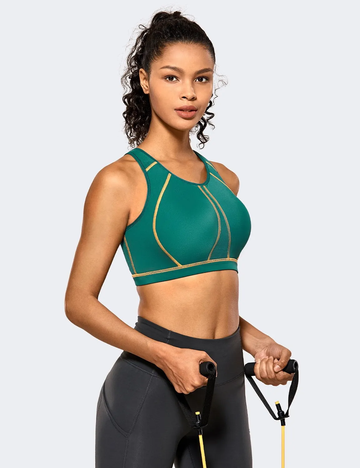 High Impact Wirefree Padded Full Coverage Sports Bra