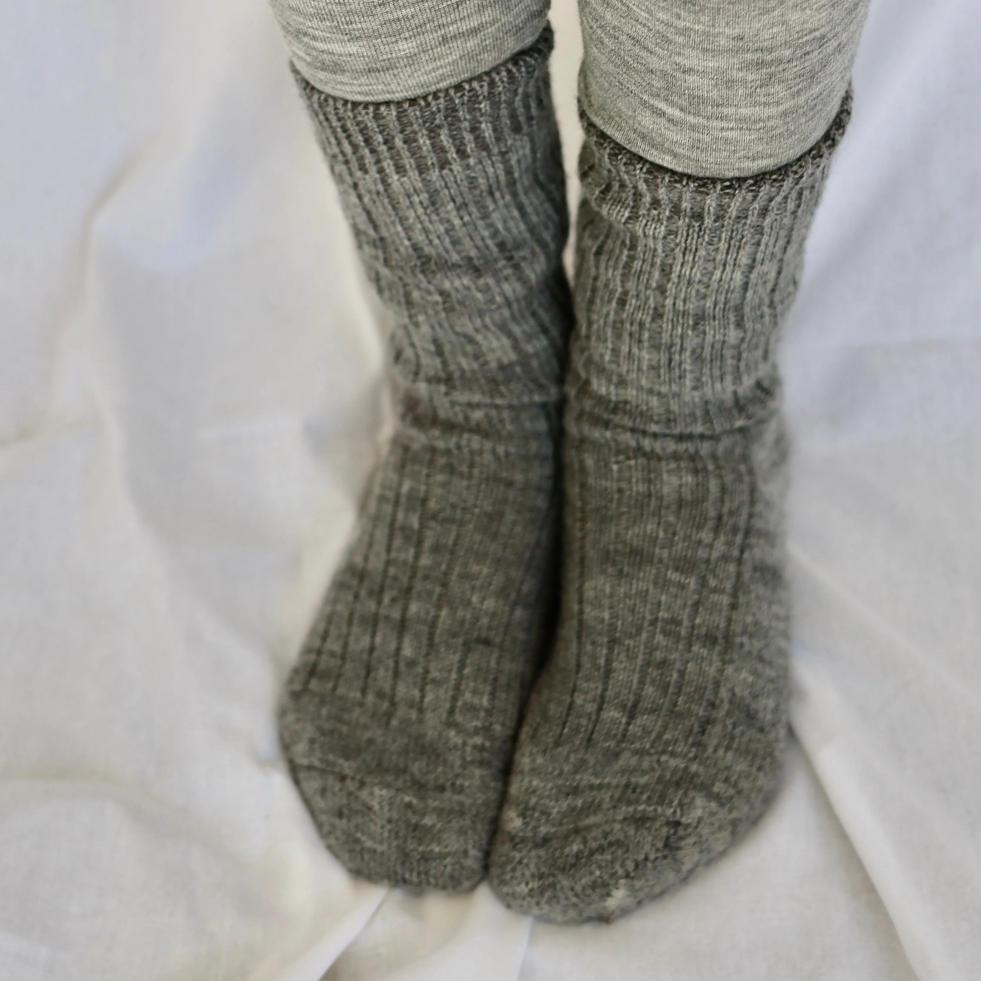 Hirsch Natur Child Sock, Mid-Weight, with Ribbed Cuff, Merino Wool