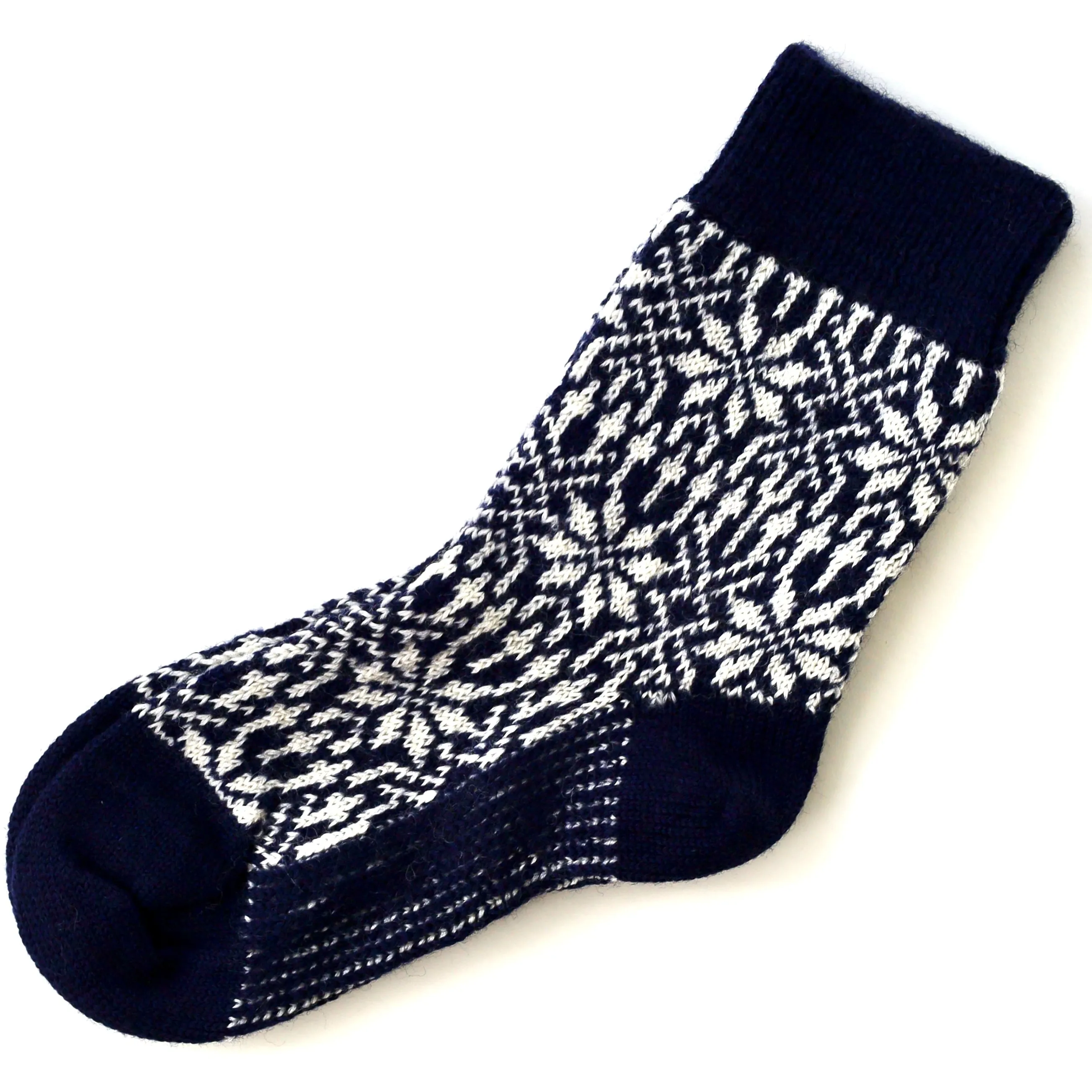 Hirsch Natur Unisex Norwegian Star Sock with Reinforced Sole, Merino Wool