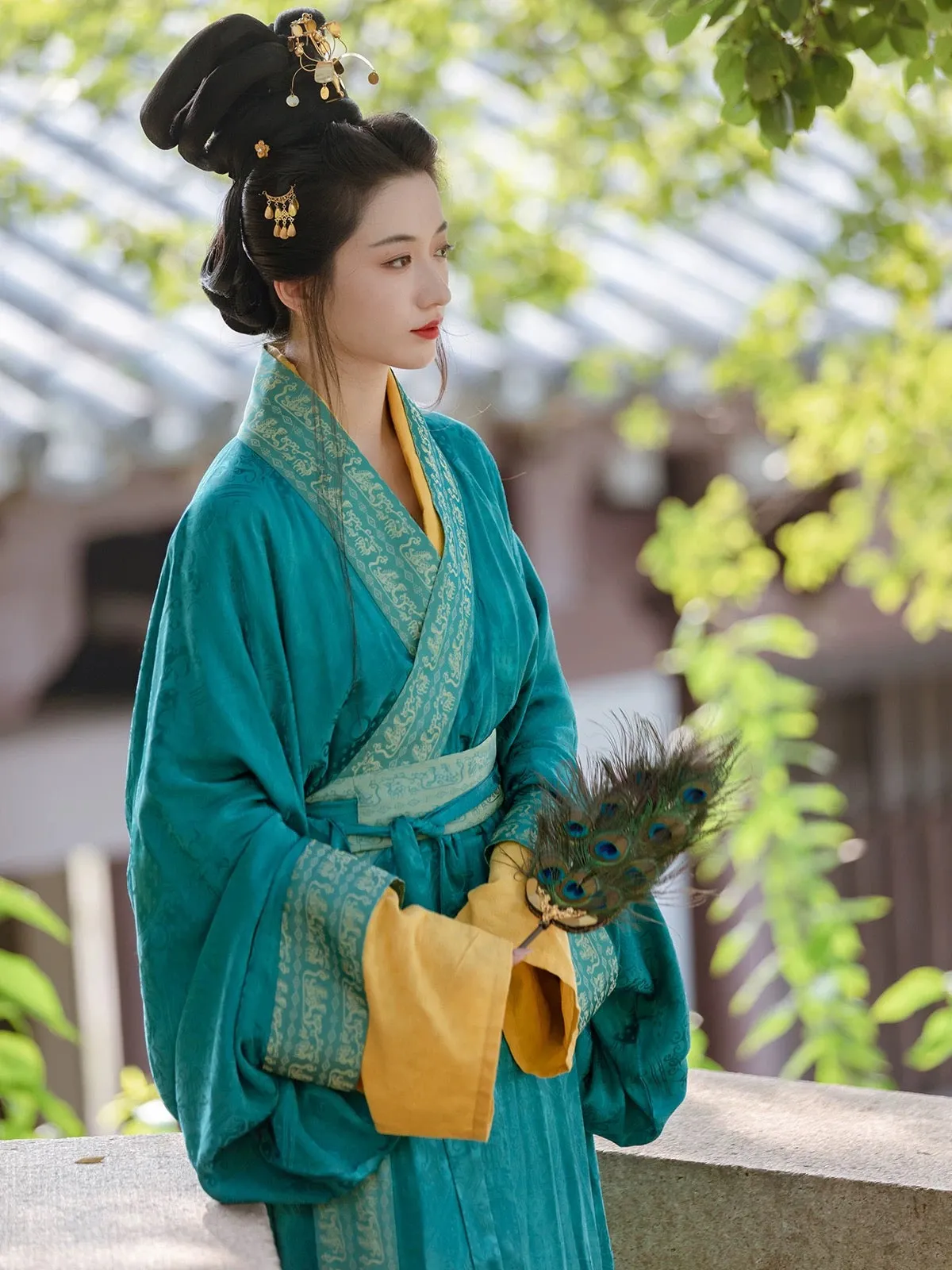 Historically Accurate Han Dynasty Hanfu, Straight Hem Robe, Turquoise 雀蓝