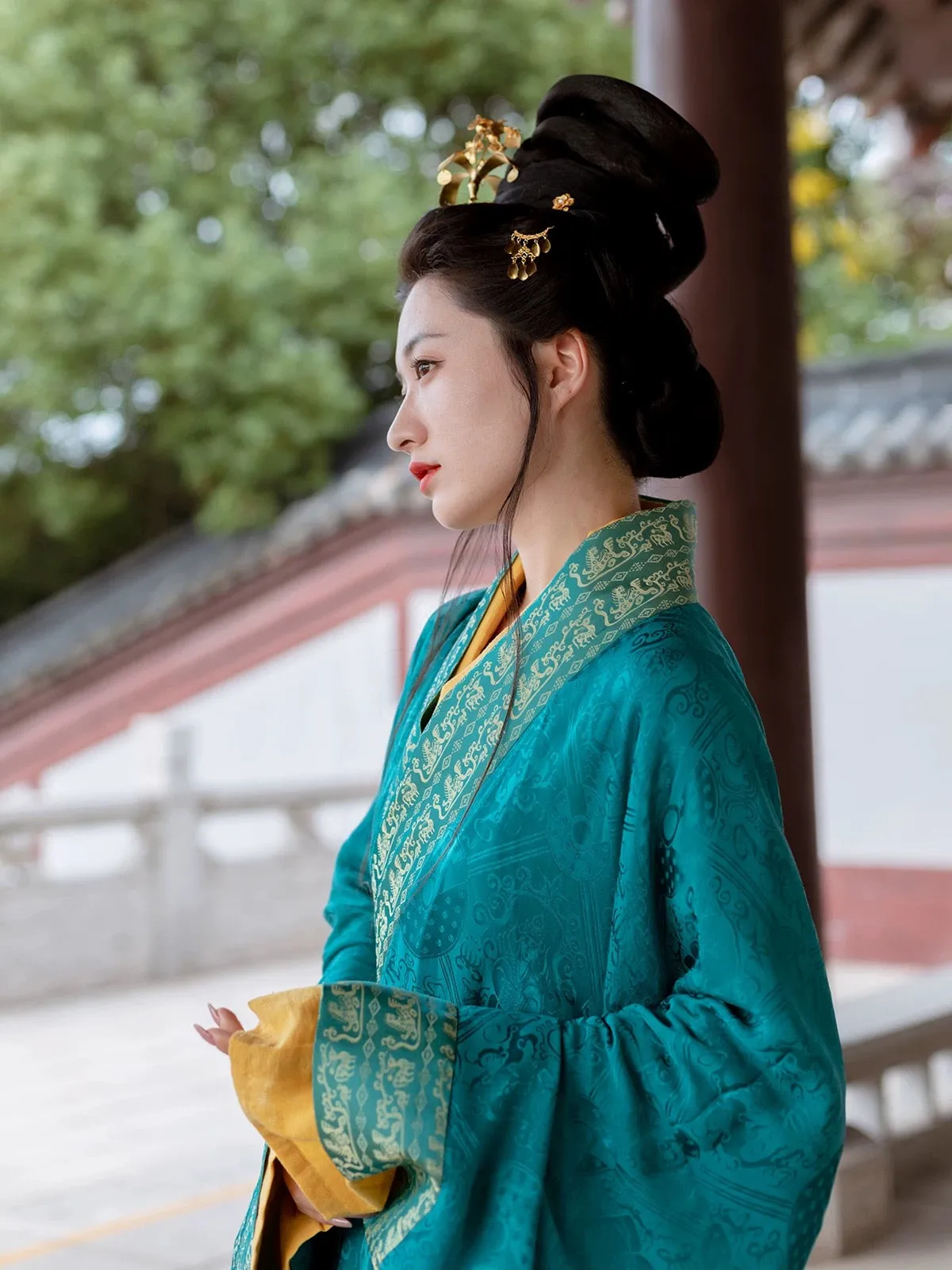 Historically Accurate Han Dynasty Hanfu, Straight Hem Robe, Turquoise 雀蓝