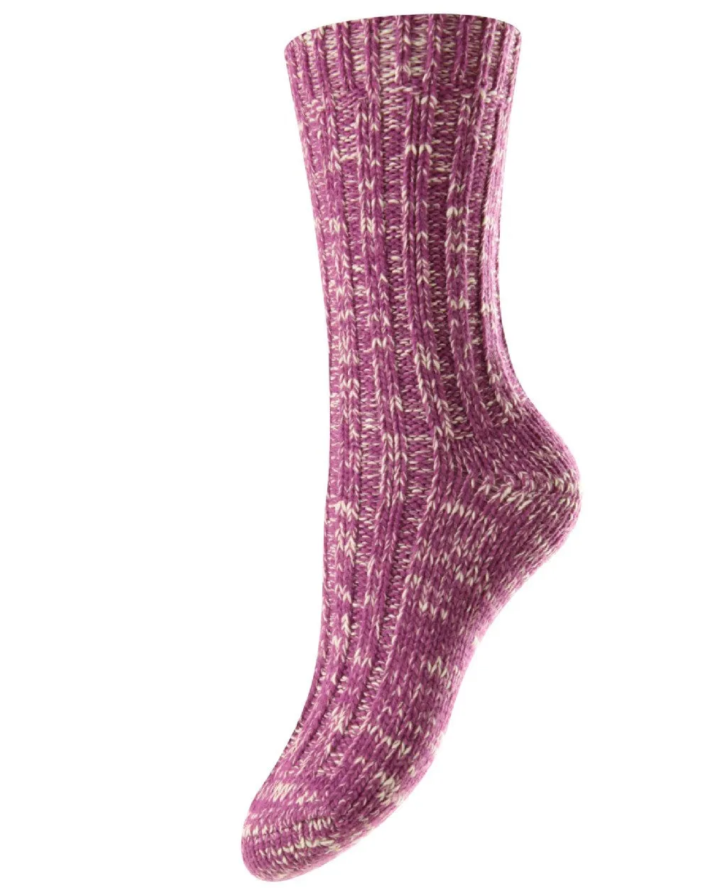 HJ Hall Womens Chunky Knit Wool & Cotton Blend Socks