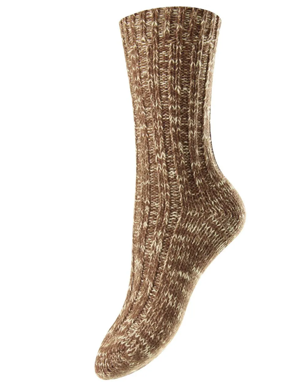 HJ Hall Womens Chunky Knit Wool & Cotton Blend Socks