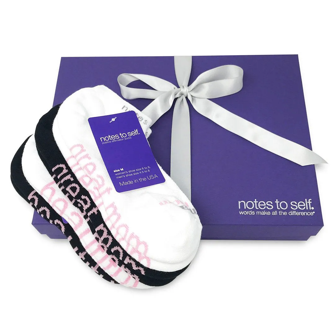 I am a great mom™   I am beautiful™ 4-pair sock gift set