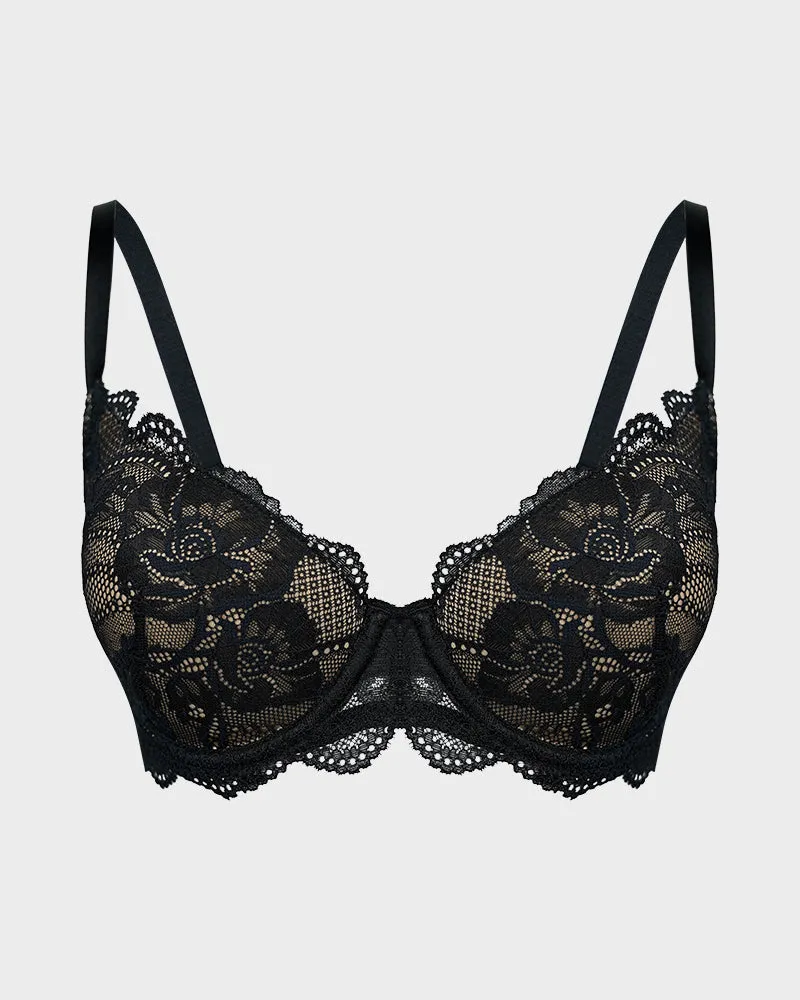 Lace Full Coverage Push Up Bra