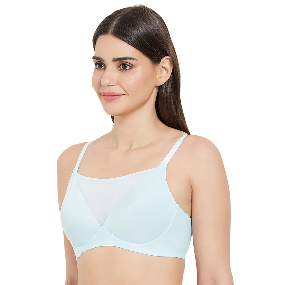 Lively Padded Non-Wired Full Cup Everyday Wear Full coverage T-Shirt Bra - Sky Blue