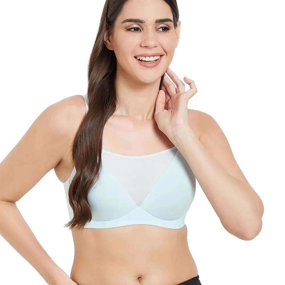 Lively Padded Non-Wired Full Cup Everyday Wear Full coverage T-Shirt Bra - Sky Blue