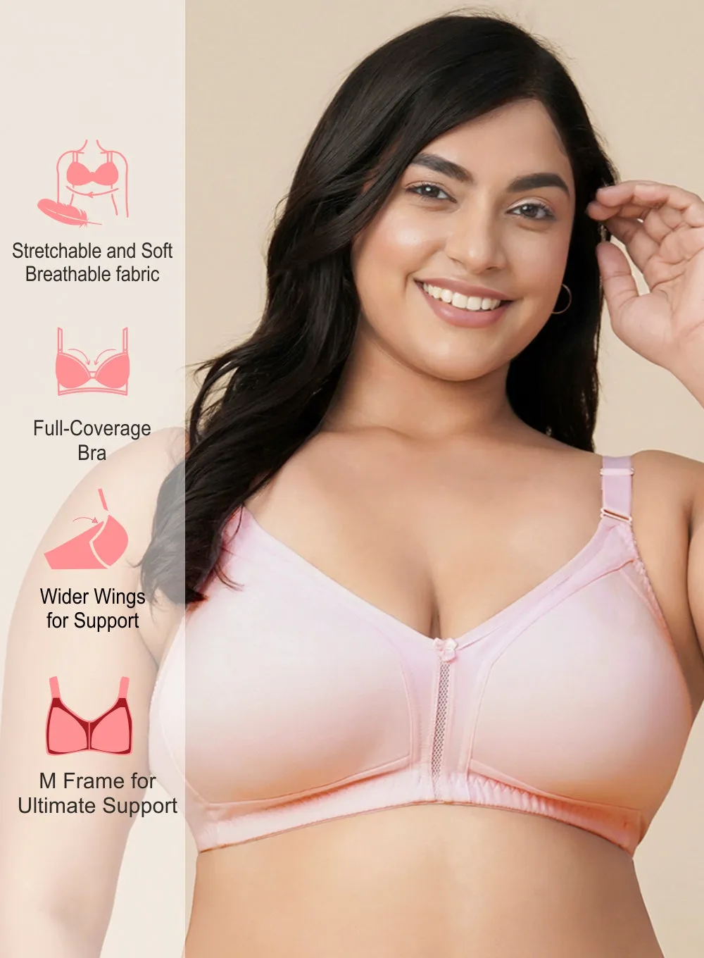 M Frame Support Comfort Full Coverage Bra (PBBR1024)