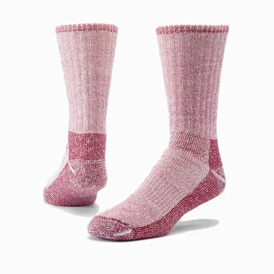 Maggie's Organics Heavy Wool Mountain Hiker Socks Heathered Raspberry, Medium 1 Pair Pack