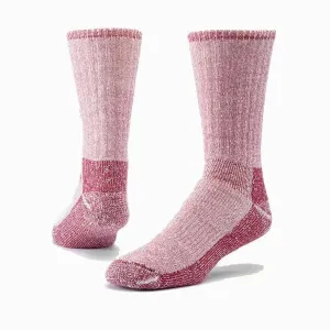 Maggie's Organics Heavy Wool Mountain Hiker Socks Heathered Raspberry, Medium 1 Pair Pack