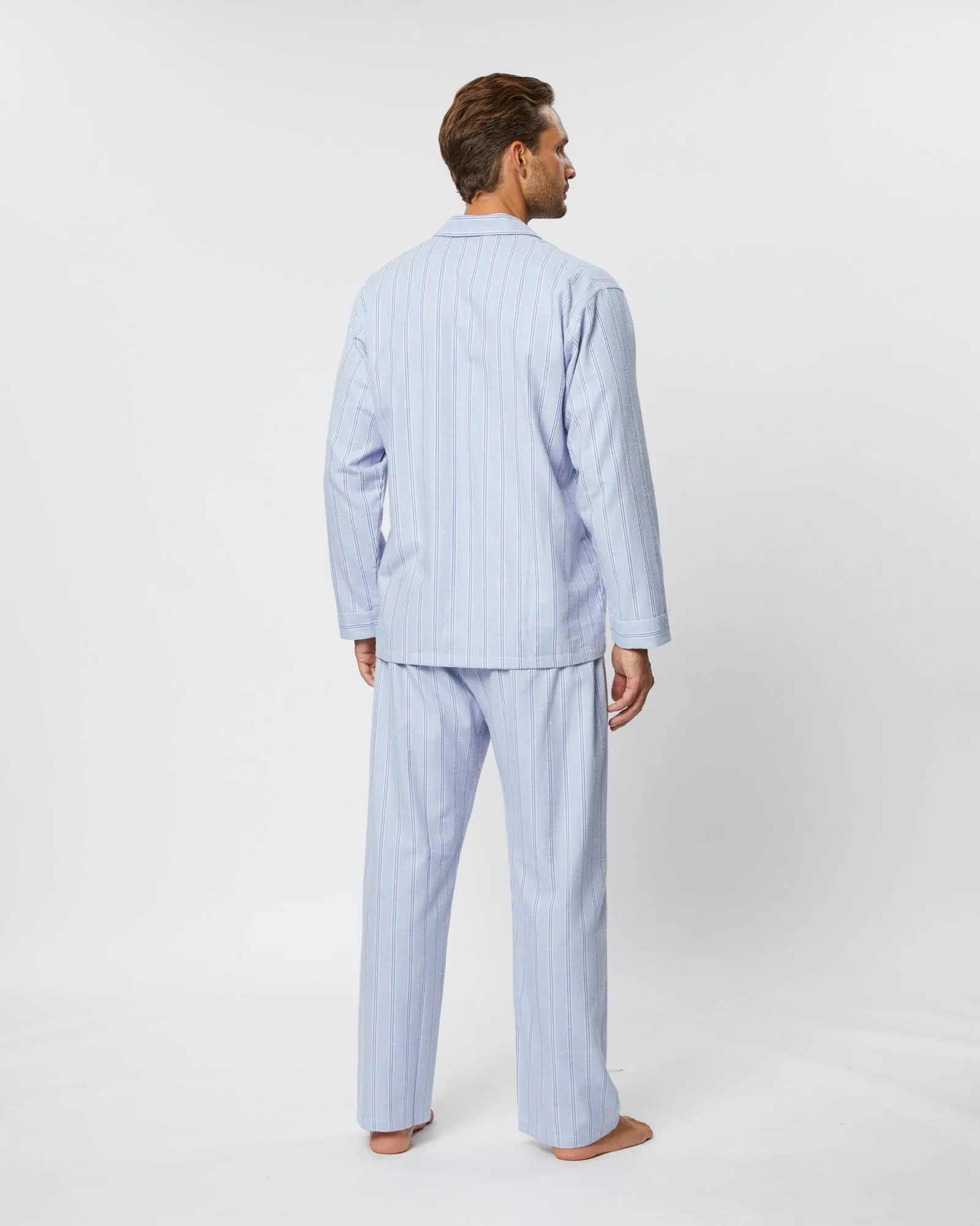 Men's Brushed Cotton Pajamas - Aviemore Stripe