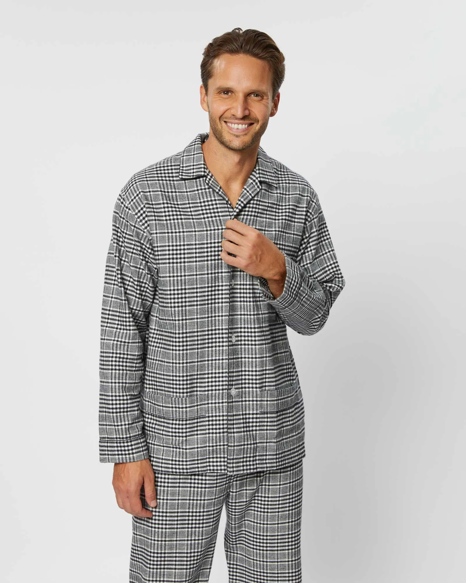 Men's Brushed Cotton Pajamas - Falstone Check