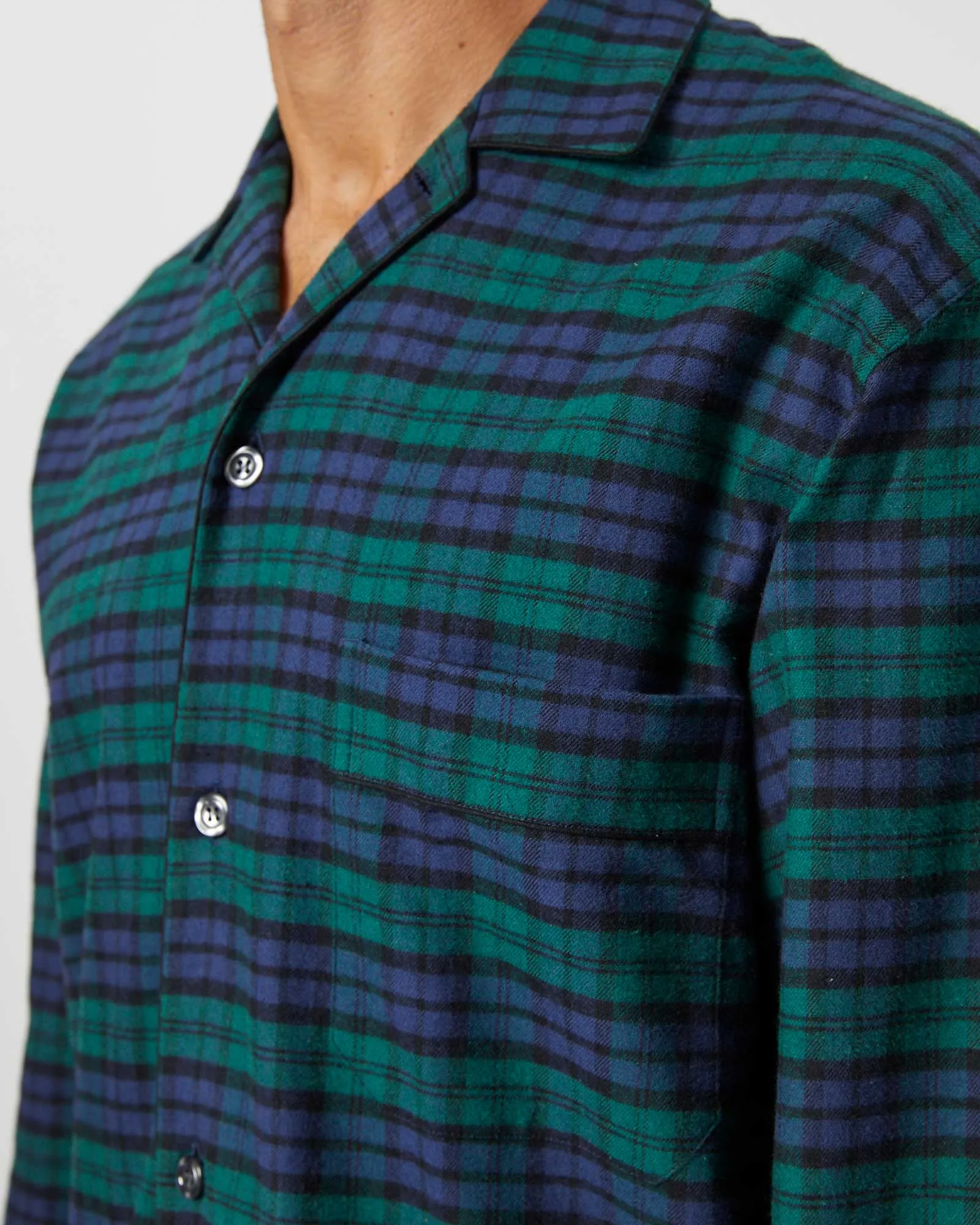 Men's Brushed Cotton Pajamas - Litton Blackwatch Tartan