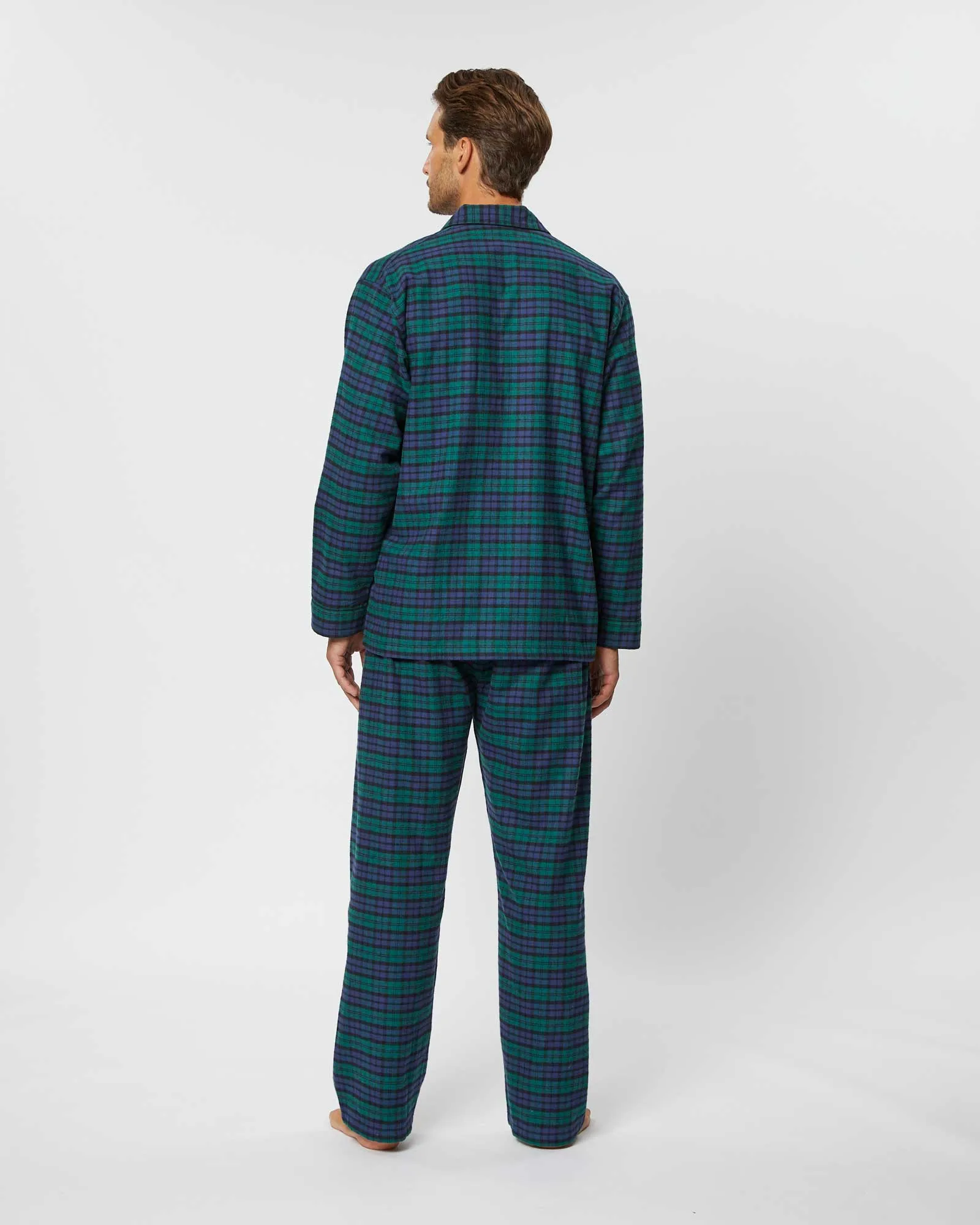 Men's Brushed Cotton Pajamas - Litton Blackwatch Tartan