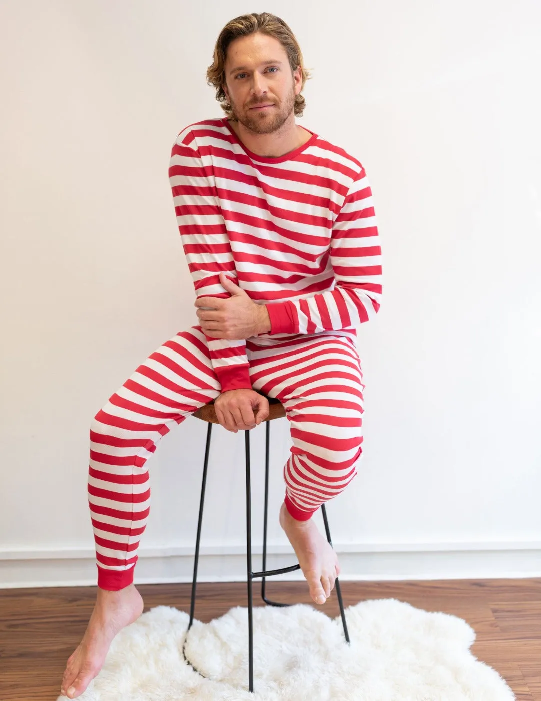 Men's Red & White Stripes Pajamas