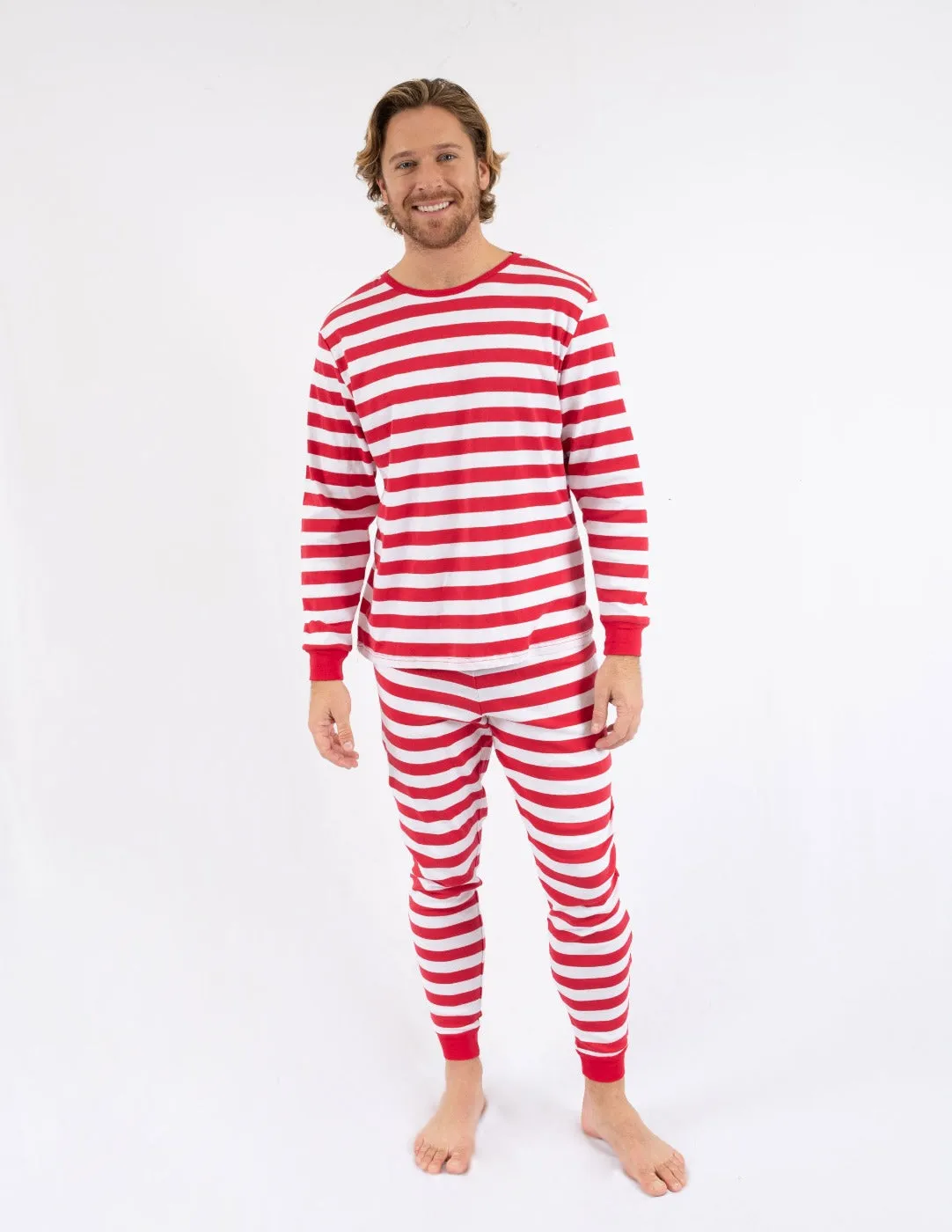 Men's Red & White Stripes Pajamas