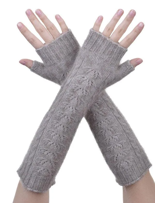 Merino Possumsilk Cable Long Gloves