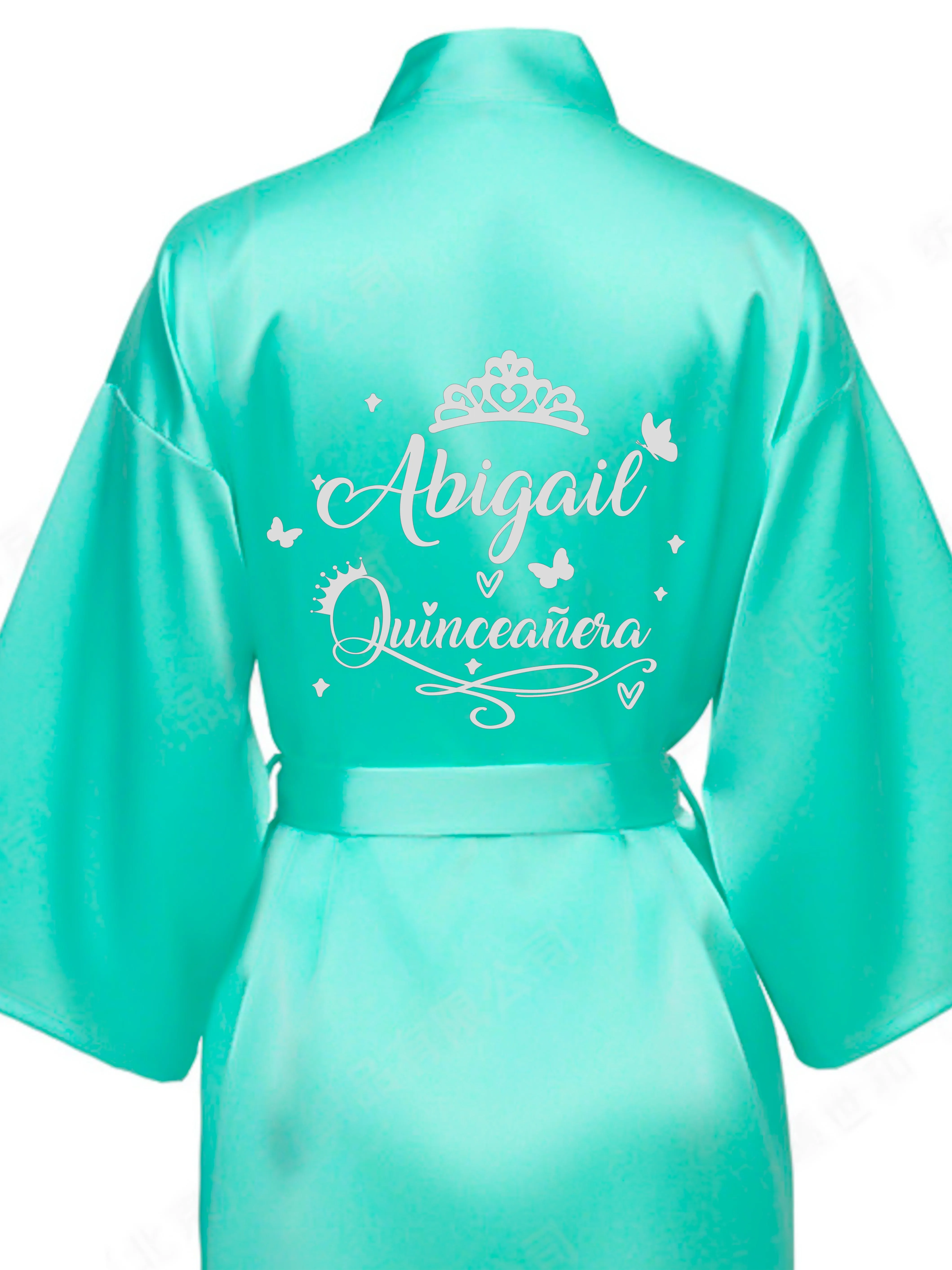 Mint with Silver robe for quinceanera