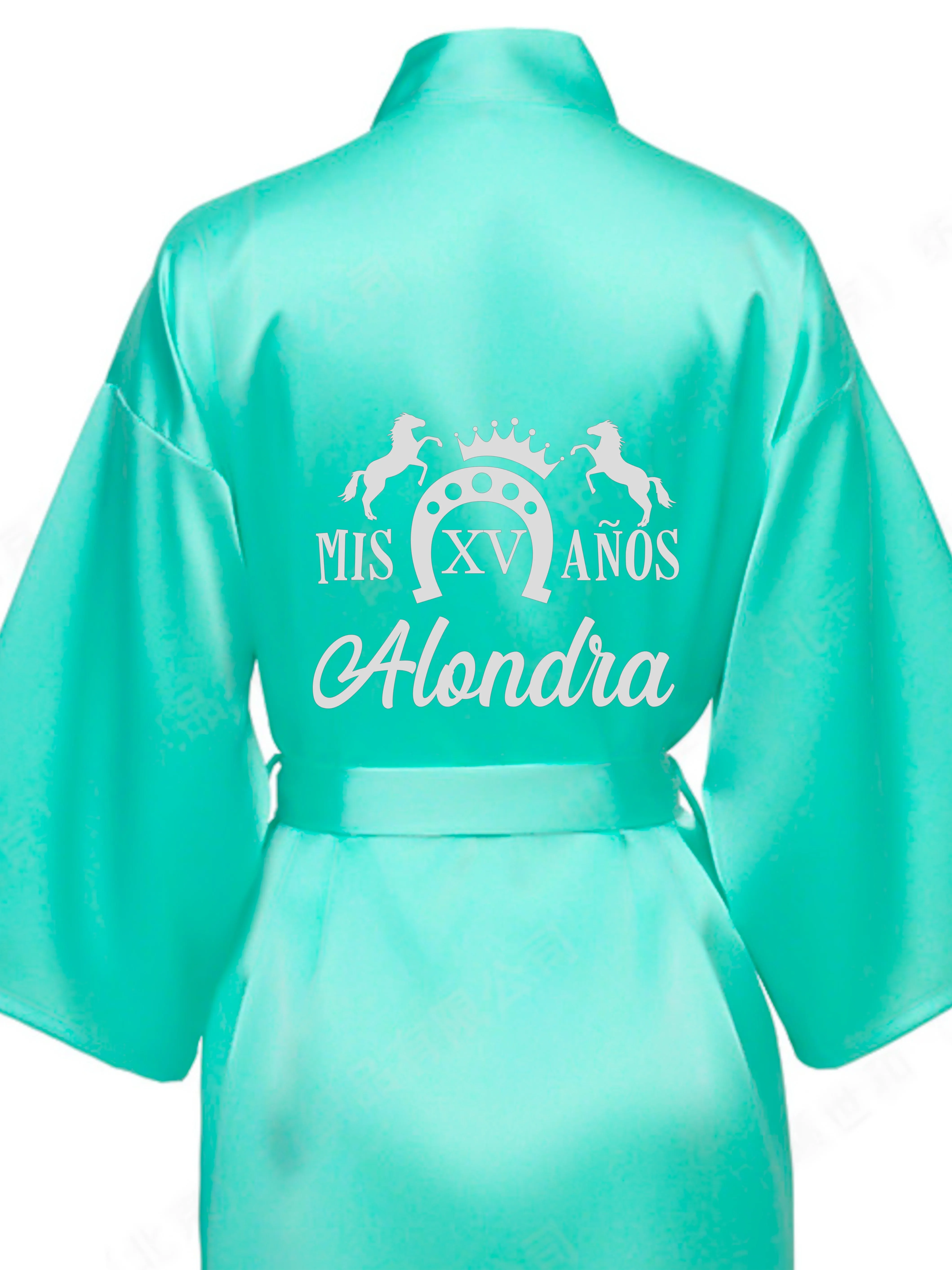 Mint with Silver robe for quinceanera