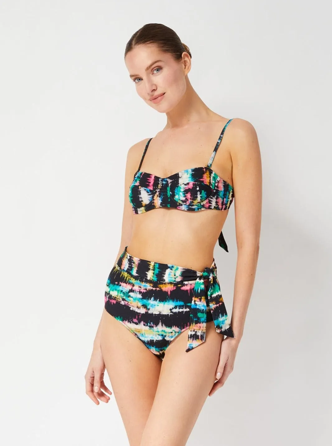 Nellie Top   Side Tie High Waist Bottom in Bimini Sky