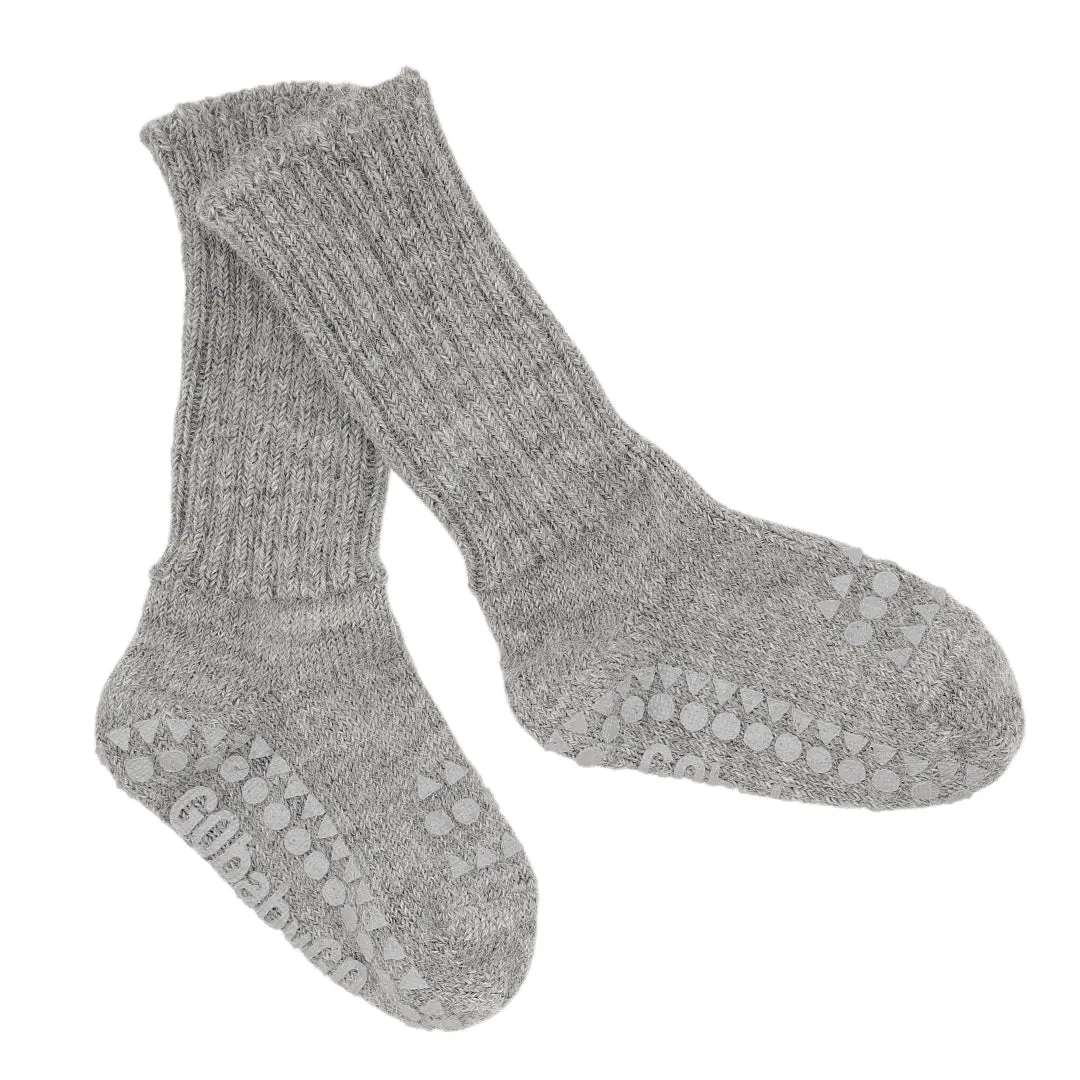 Non-Slip Grip Socks - Alpaca - Grey Melange