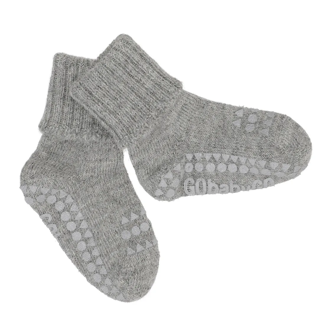 Non-Slip Grip Socks - Alpaca - Grey Melange