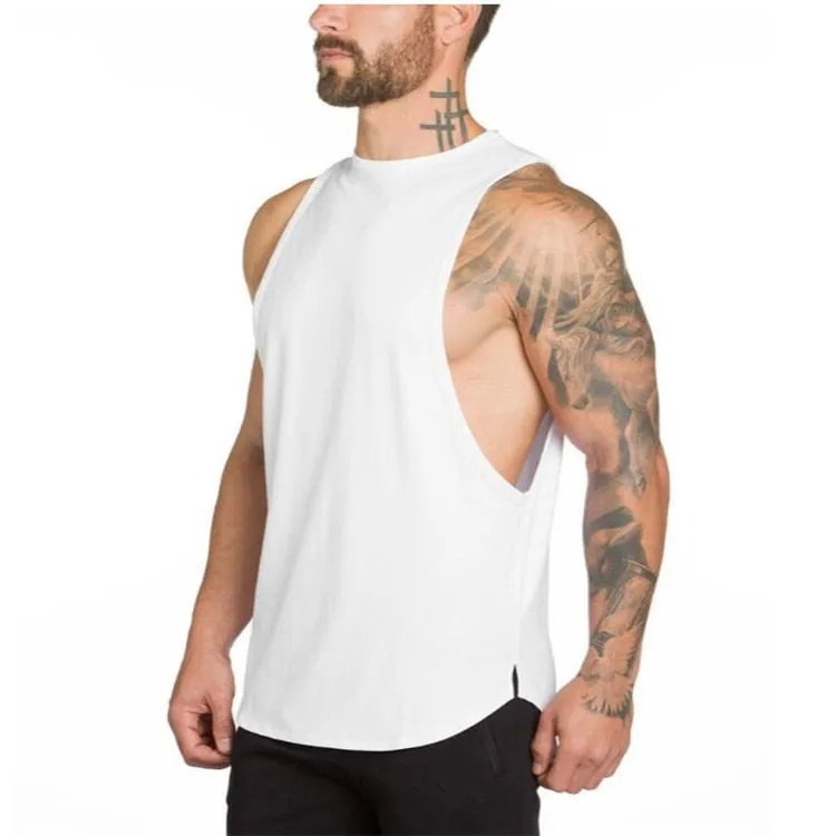 Nsqured Solid Cotton Gym Stringer Tank Top for Men