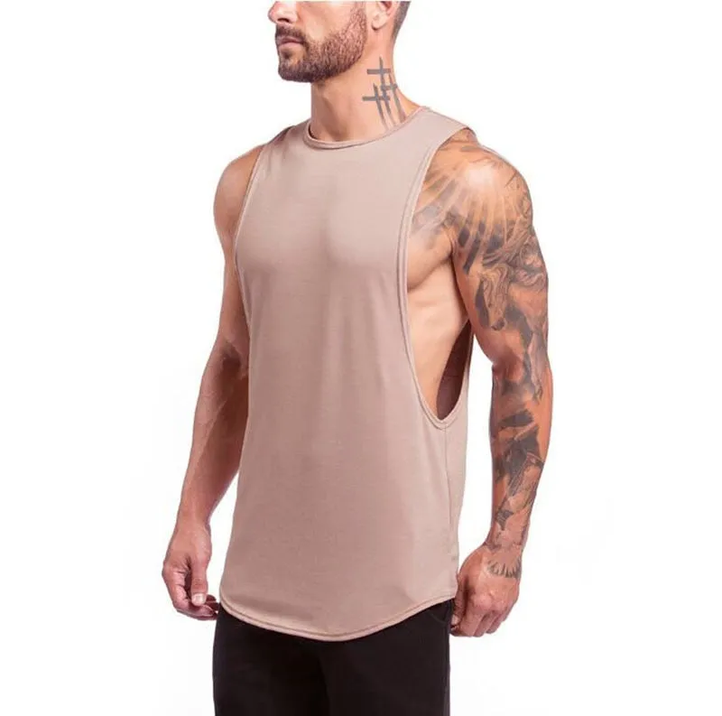 Nsqured Solid Cotton Gym Stringer Tank Top for Men