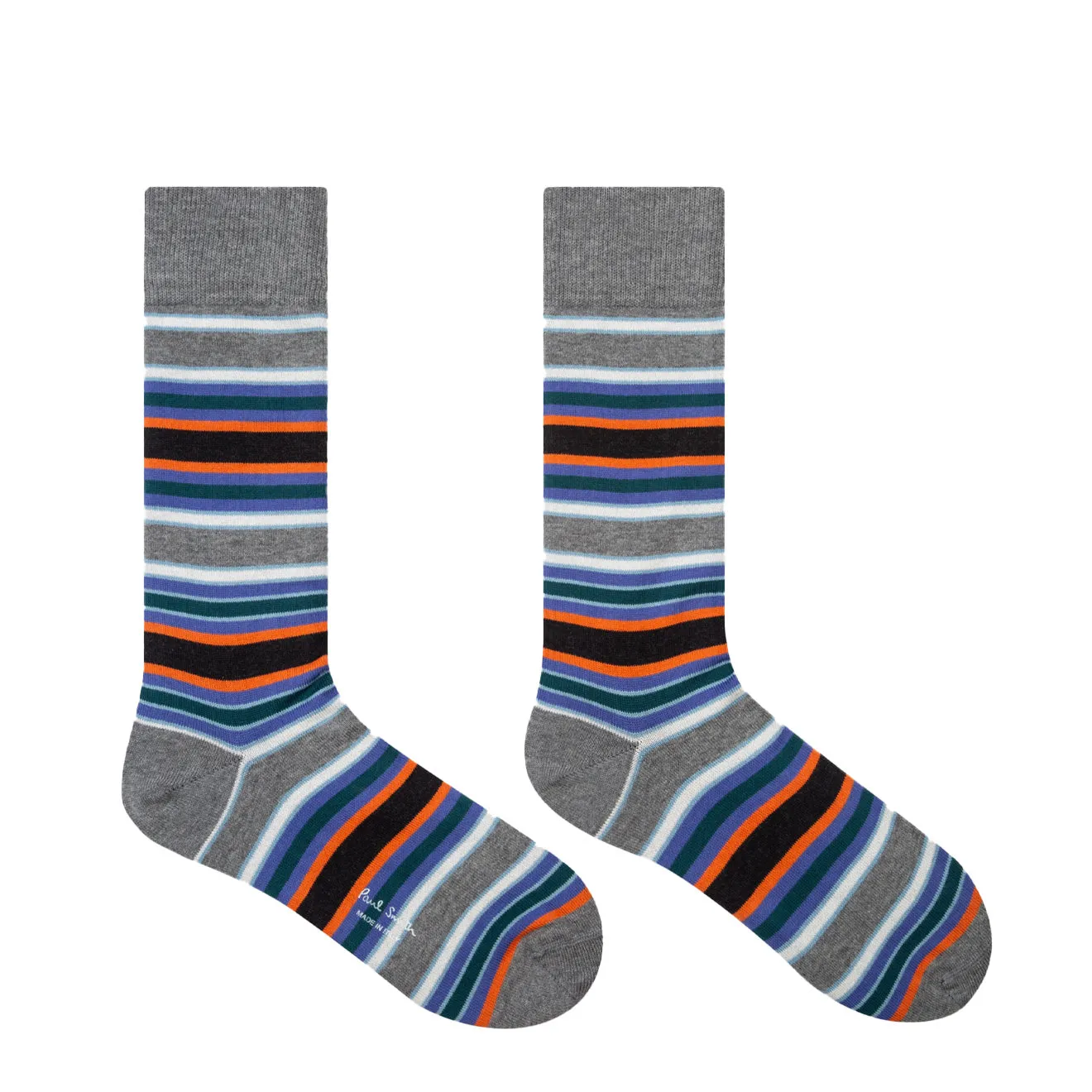 Paul Smith Cotton-Blend Stripe Socks Grey