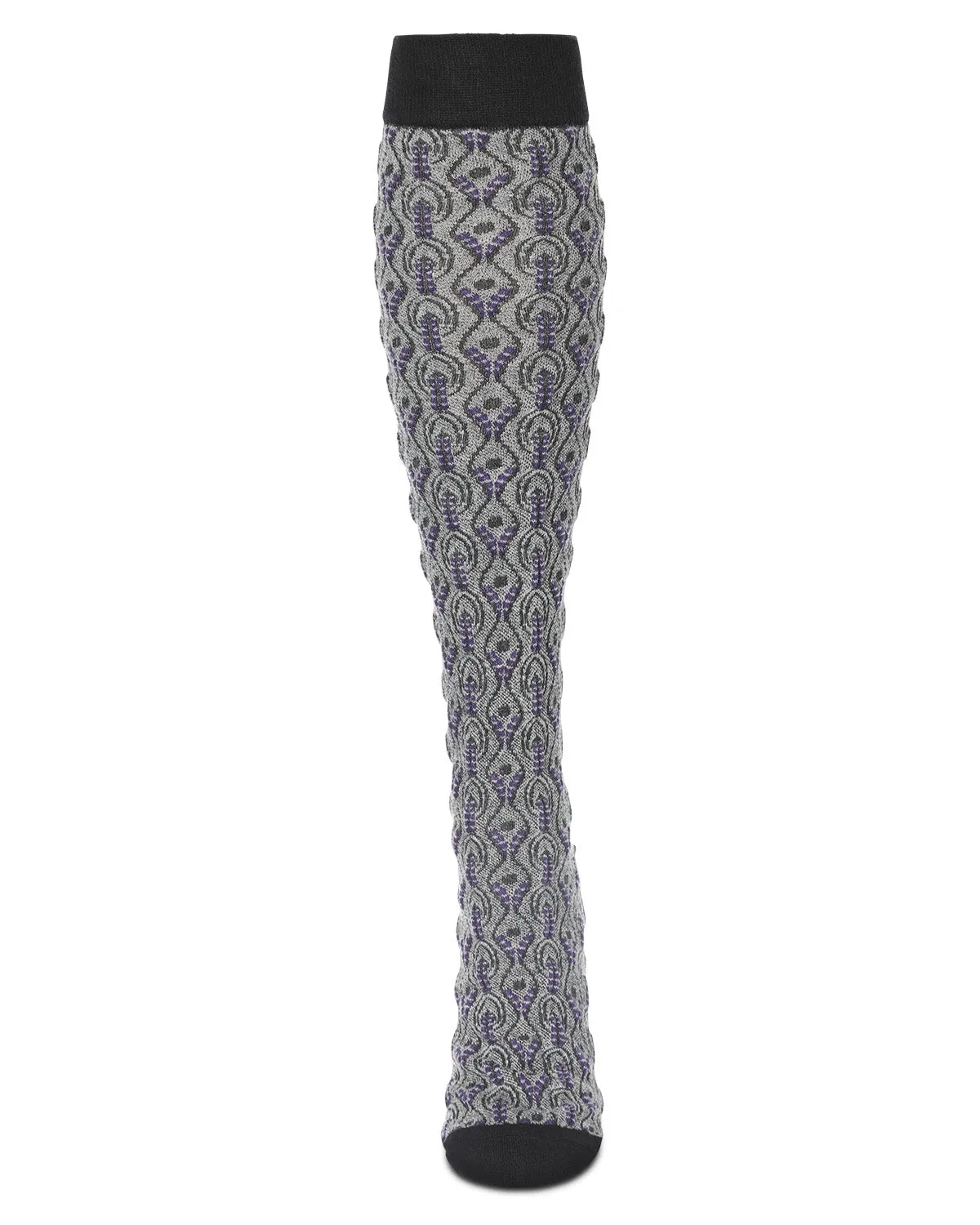 Peacock Print Cotton Blend Knee High Socks