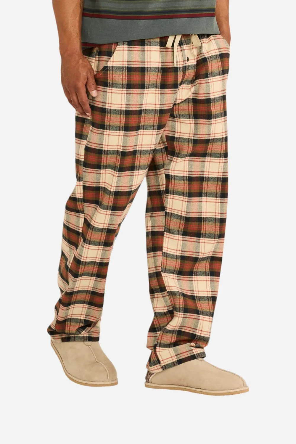 Pendleton Plaid Flannel Pajama Pant in Tan/Black/Brick