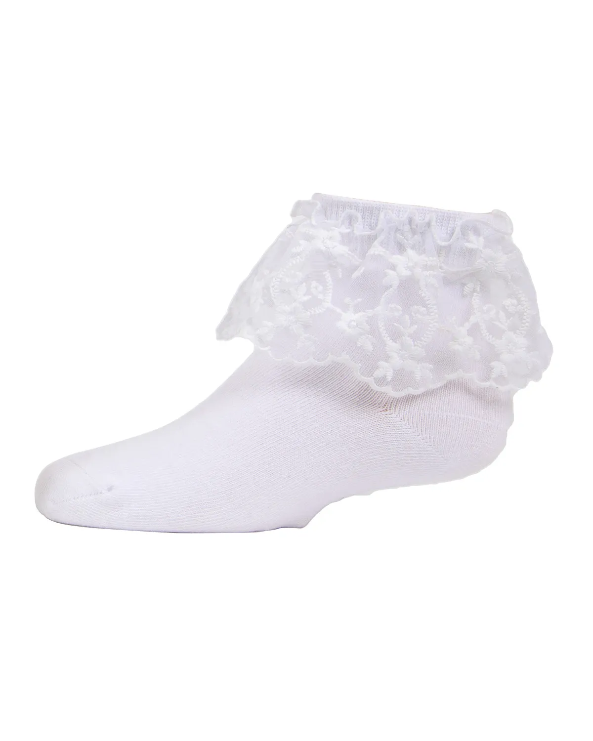 Petite Floral Lace Cotton Blend Anklet Socks