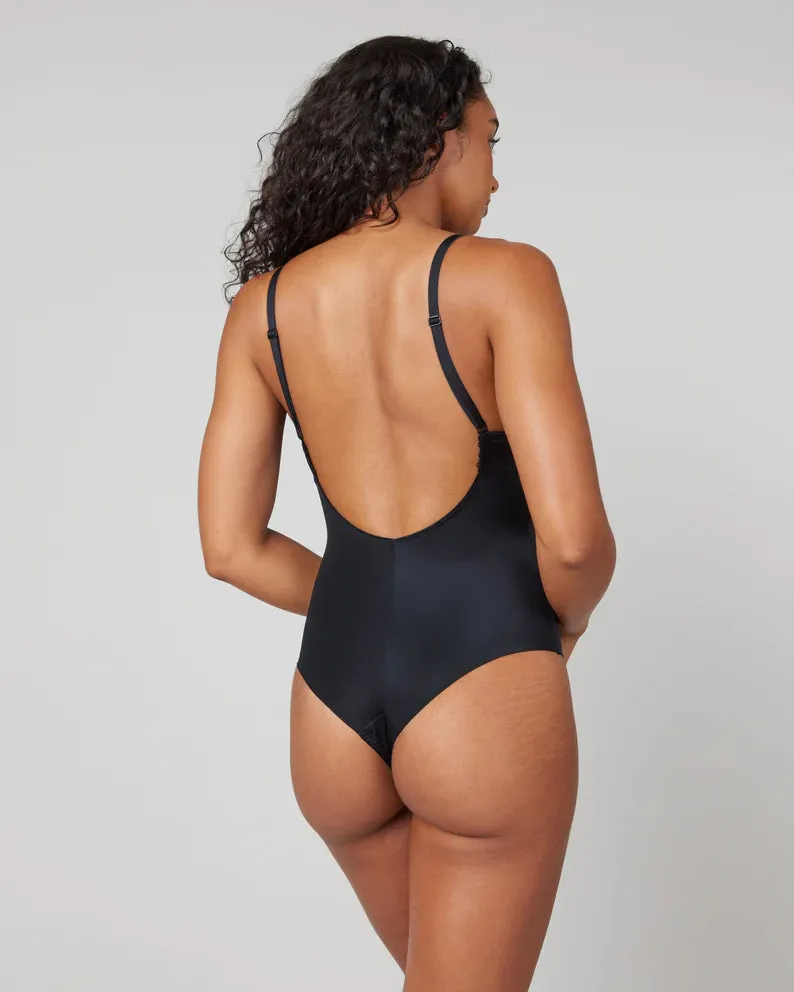 Plunge Low-Back Thong Bodysuit