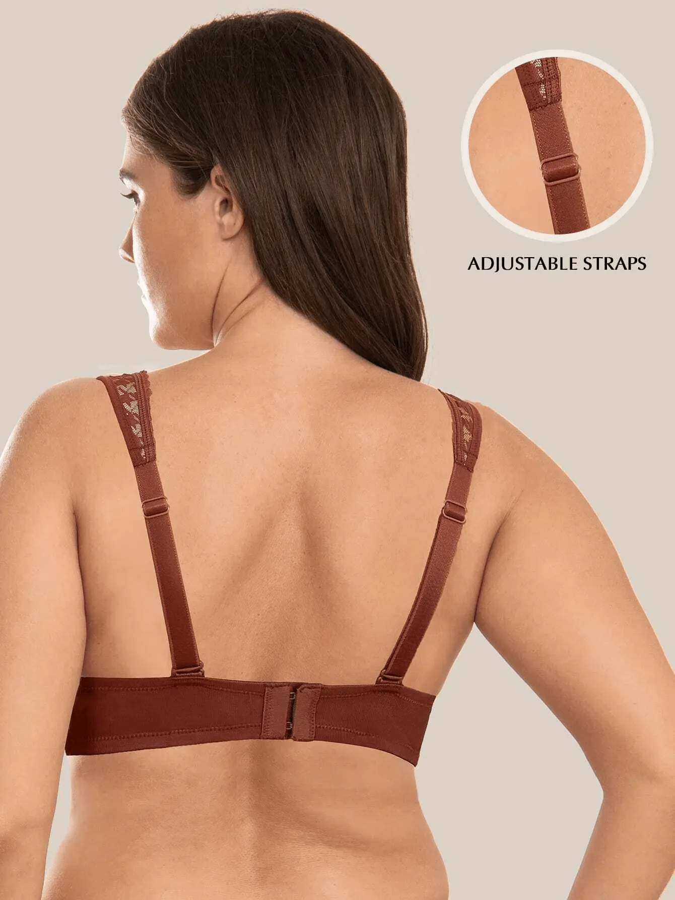 Push Up Balconette Half Cup Underwire Bra Brown