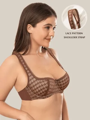 Push Up Balconette Half Cup Underwire Bra Brown