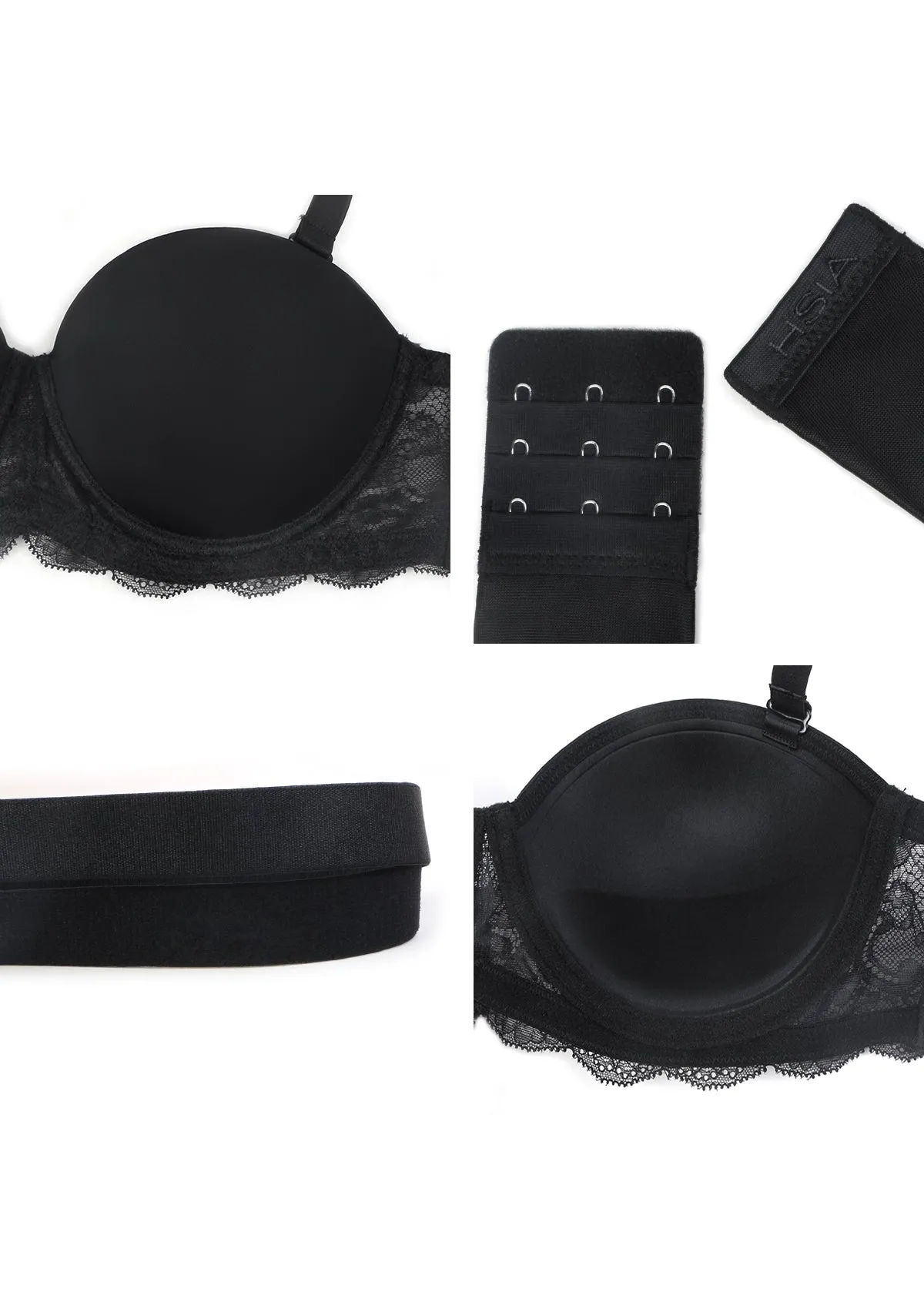 Rebecca Lace Trim Lightly Padded Strapless Bra