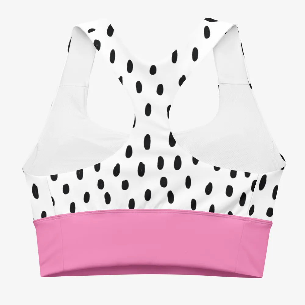 Recycled High Impact Bra "Dots" Pink