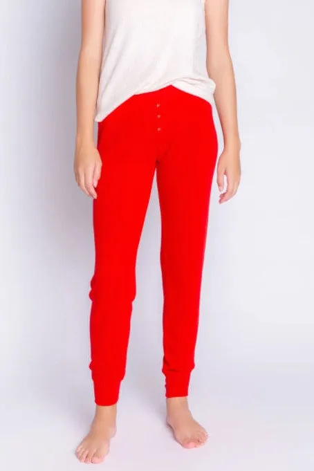 Red Textured Essentials Jammie Pant