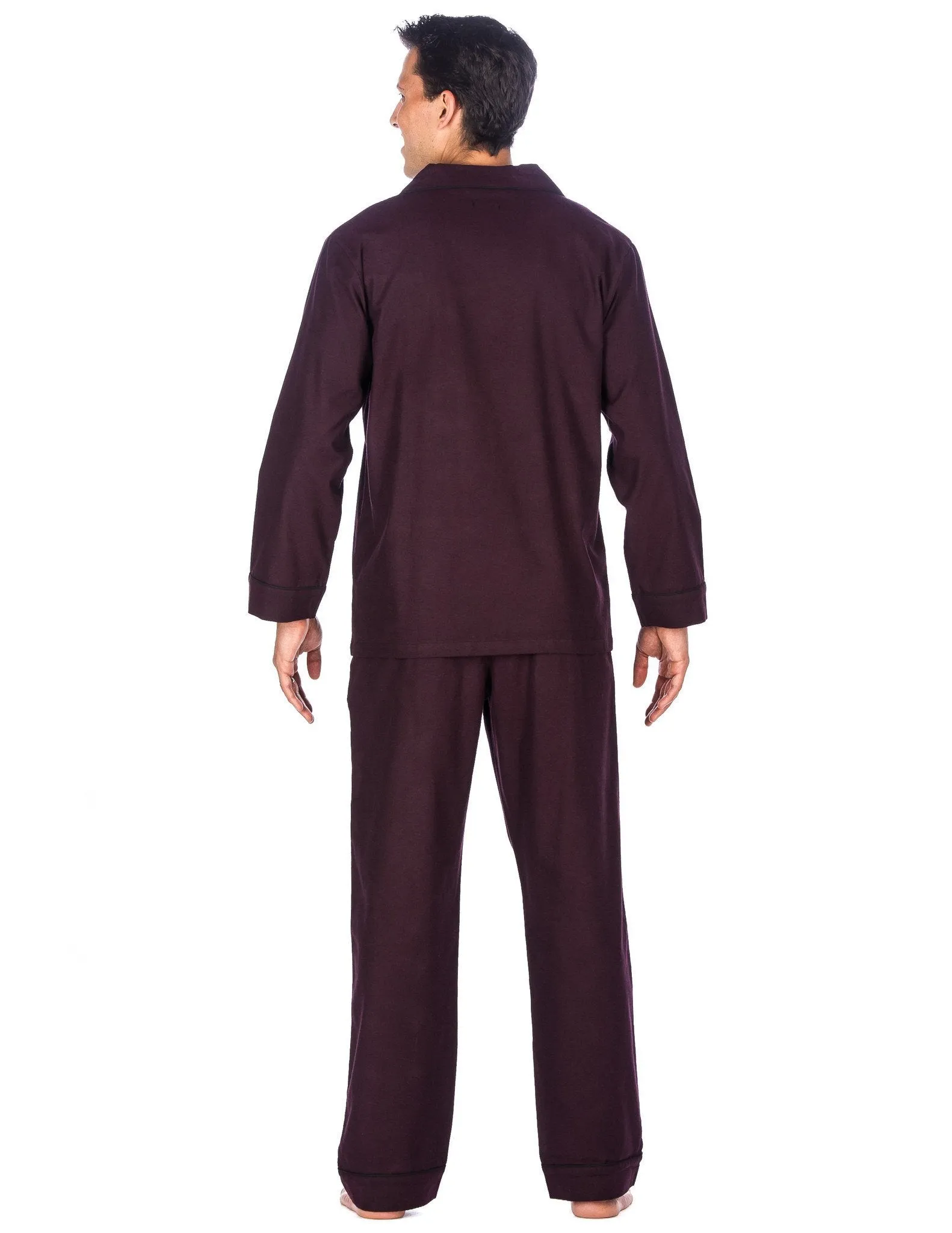 Relaxed Fit Men's Premium 100% Cotton Flannel Pajama Sleepwear Set - Fig