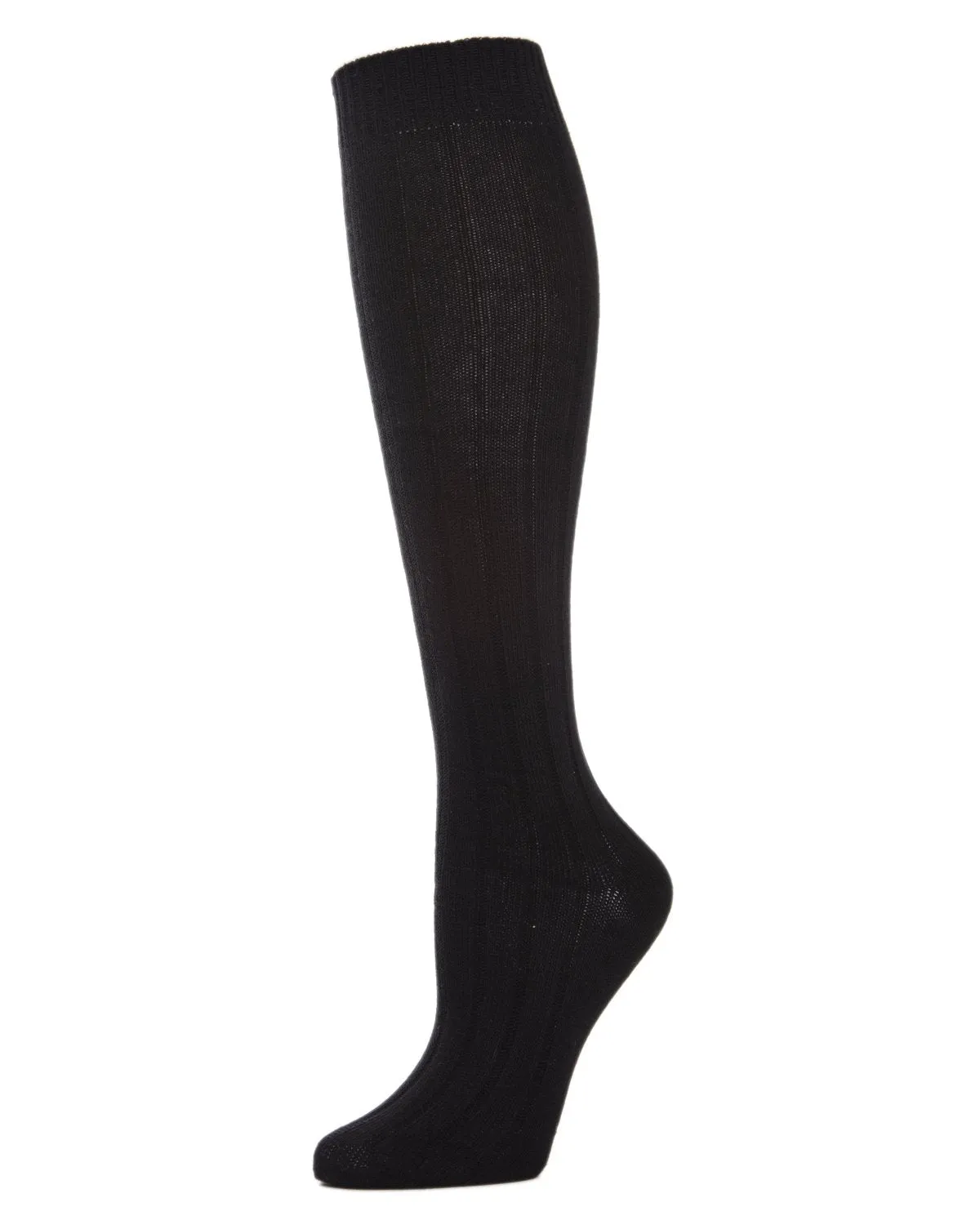 Ribbed Cotton Blend Knee High Socks