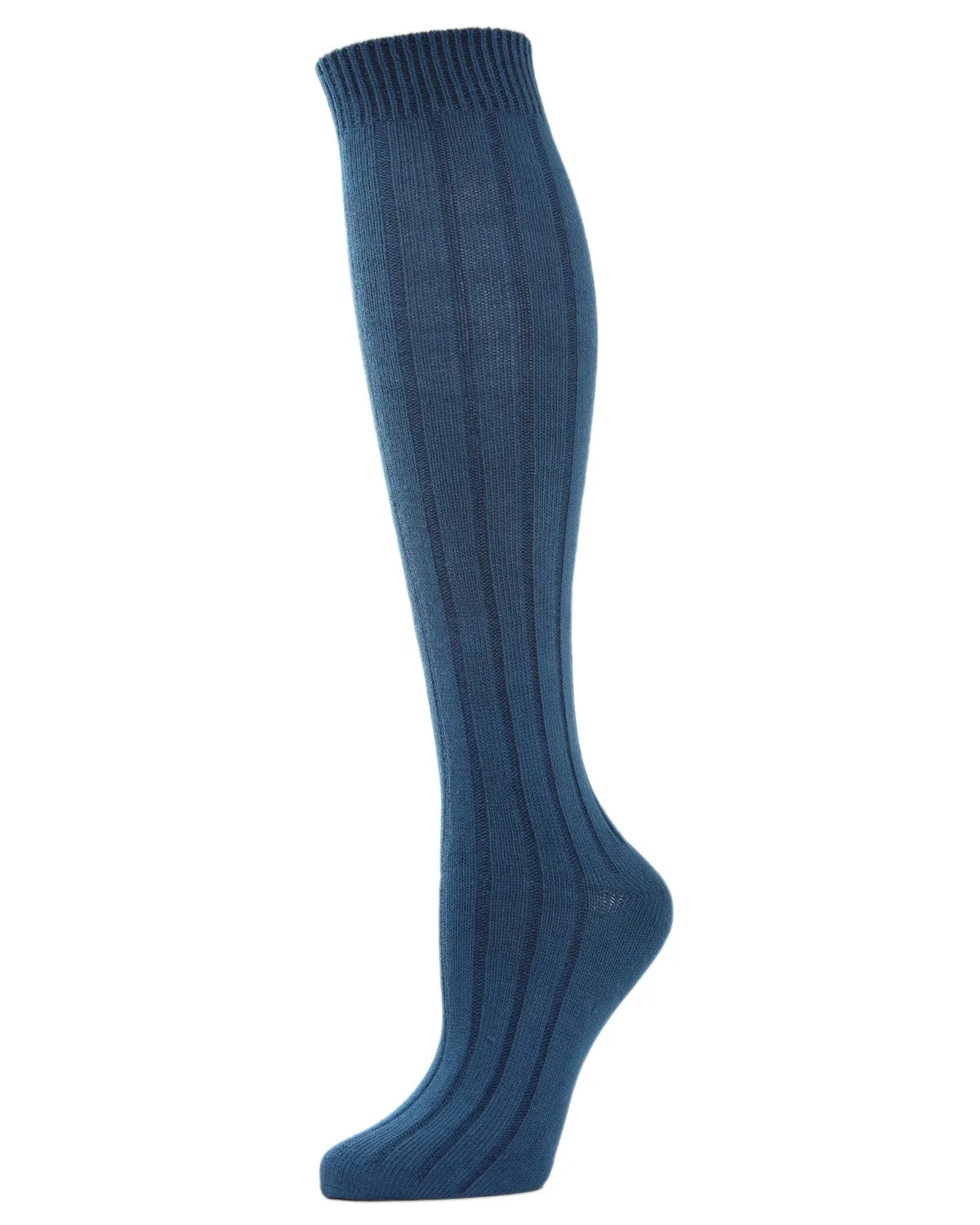 Ribbed Cotton Blend Knee High Socks