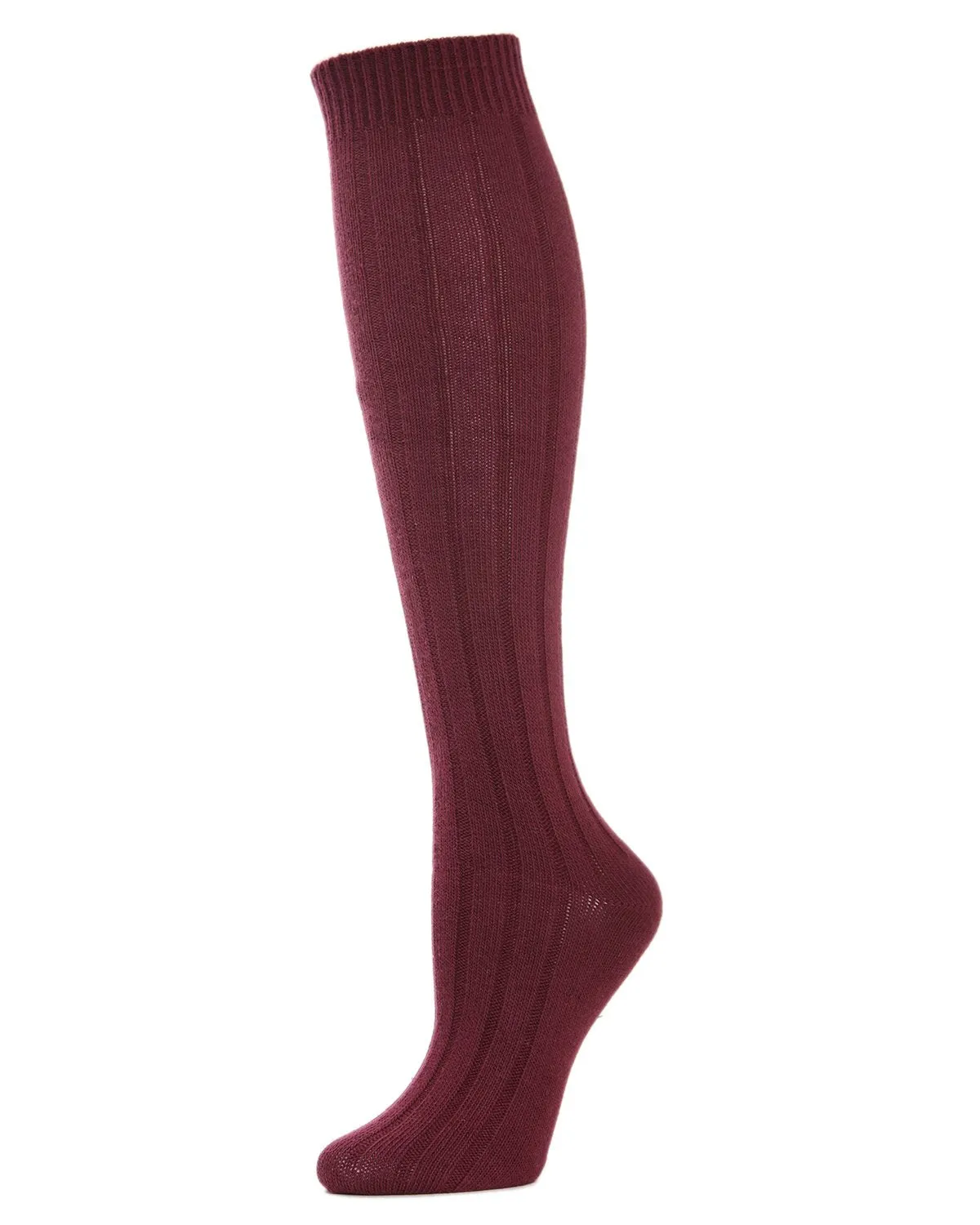 Ribbed Cotton Blend Knee High Socks