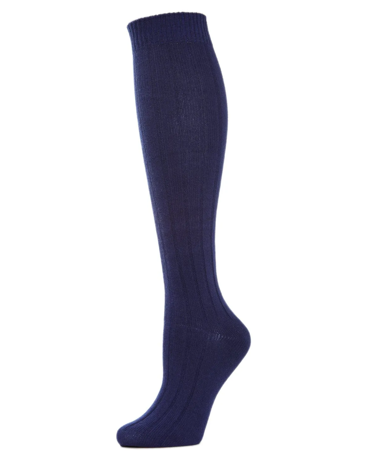 Ribbed Cotton Blend Knee High Socks