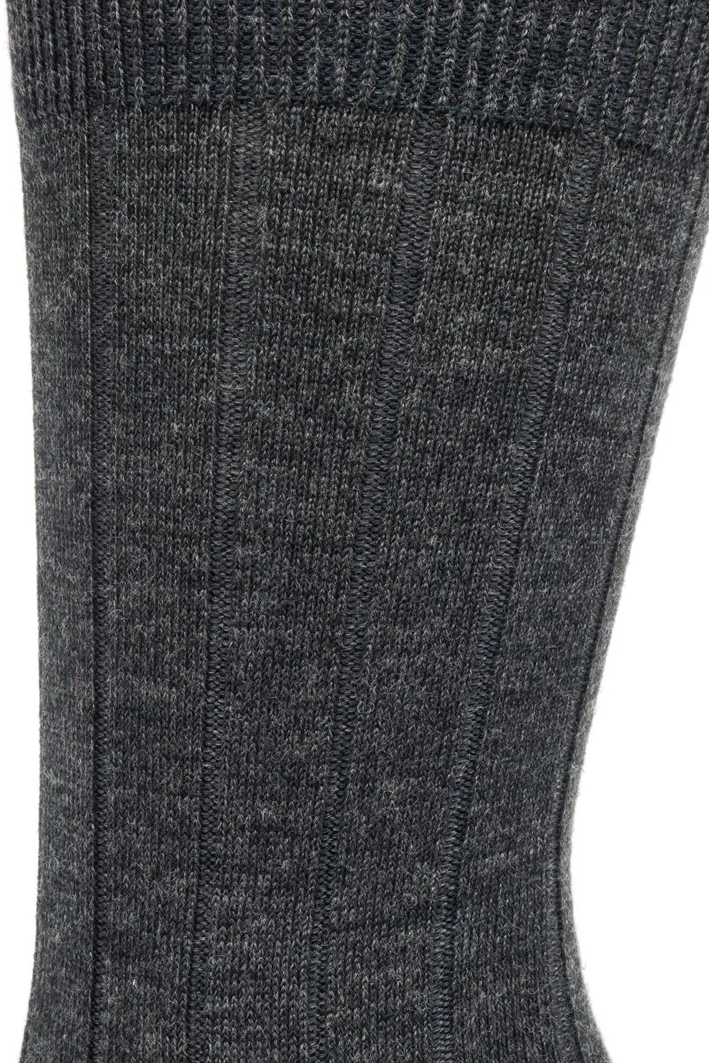 Ribbed Wool and Silk Basic Sock